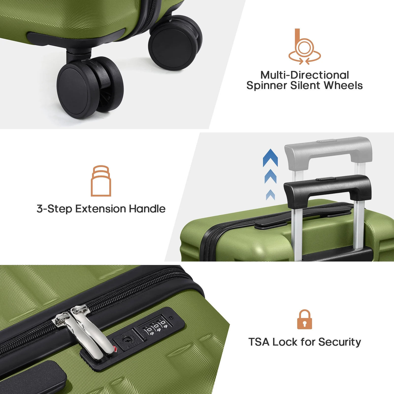 MIUSSE Luggage Sets 3 Piece, 20 Inch Carry On Luggage with Wheels, 100% PC Hardshell Suitcase with TSA Lock, Carry On Suitcases Airline Approved With Travel Backpack for Men Women - Image 16