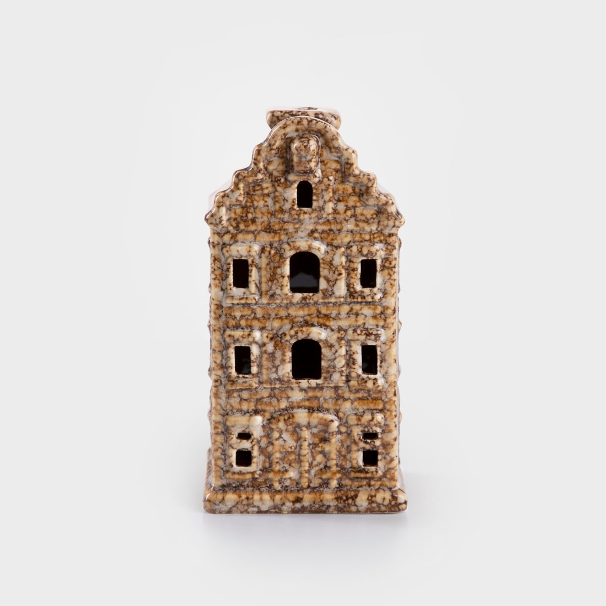 Domek LED CRISPO ceramiczny brązowy 7x7x14 cm