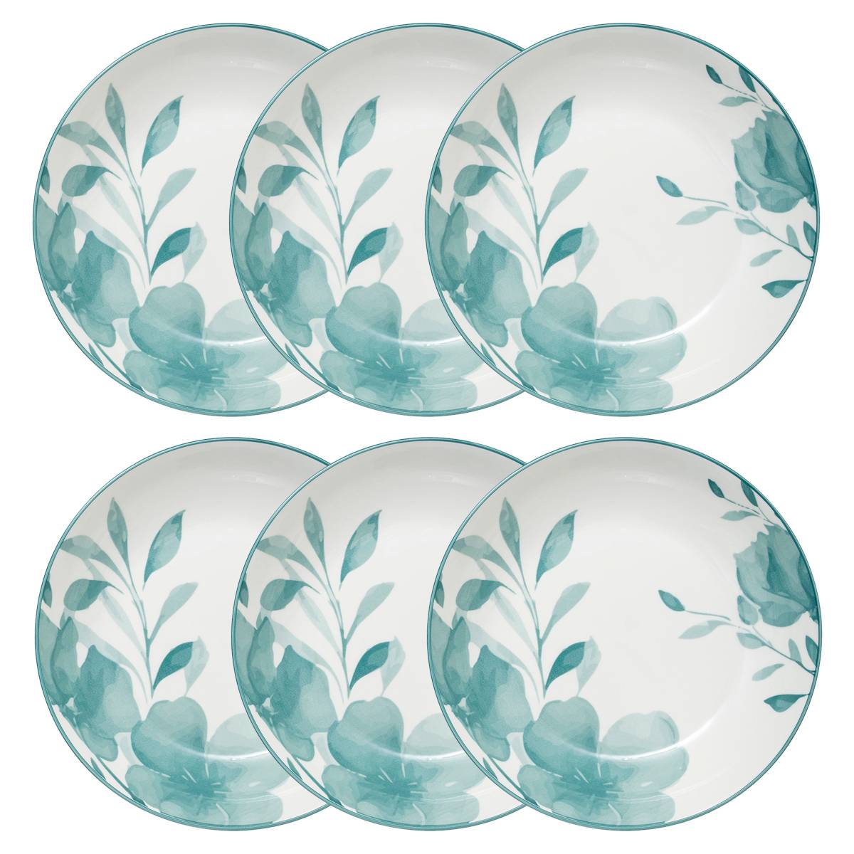 Set of 6 deep plates "Lily" D.20 cm, White