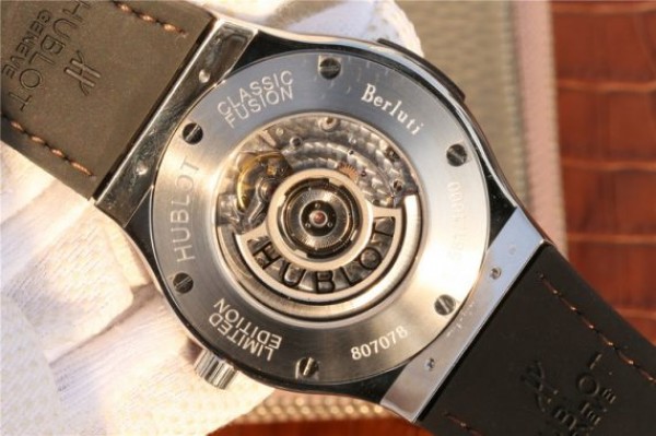 Replica Hublot Classic Fusion 45mm SS Berluti Scritto Brown Leather Dial Gummy Strap A2892 - Top club