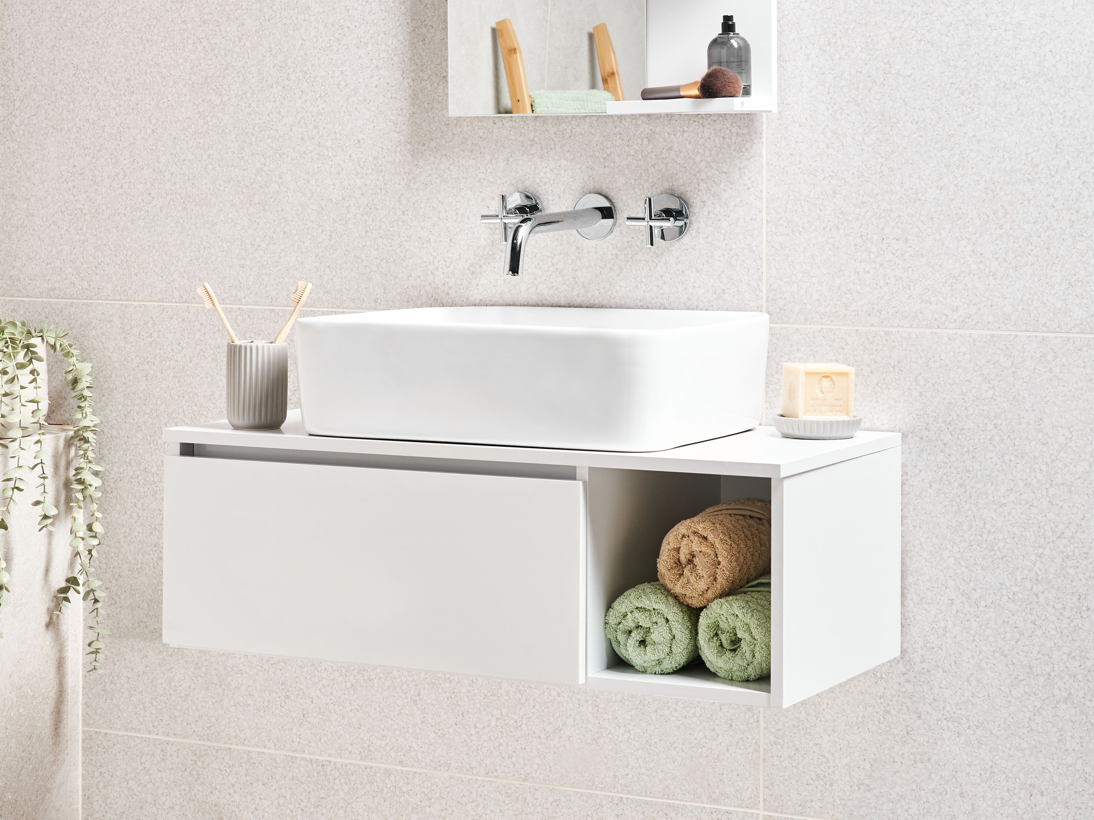 Wall Mounted Vanity Unit RUPANCO 80 cm White