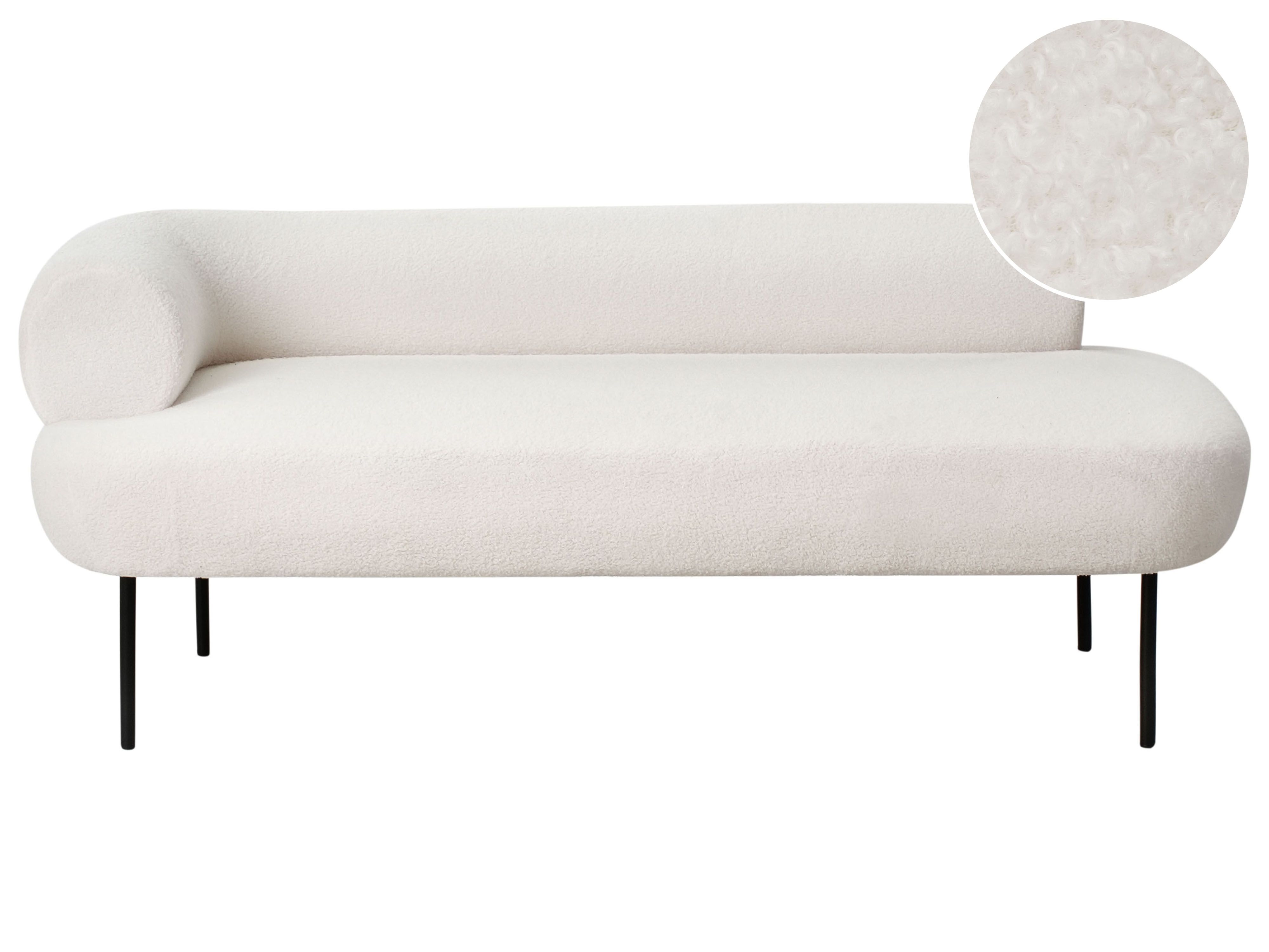 Left-Hand Chaise Lounge MIRMANDE Boucle Off-White