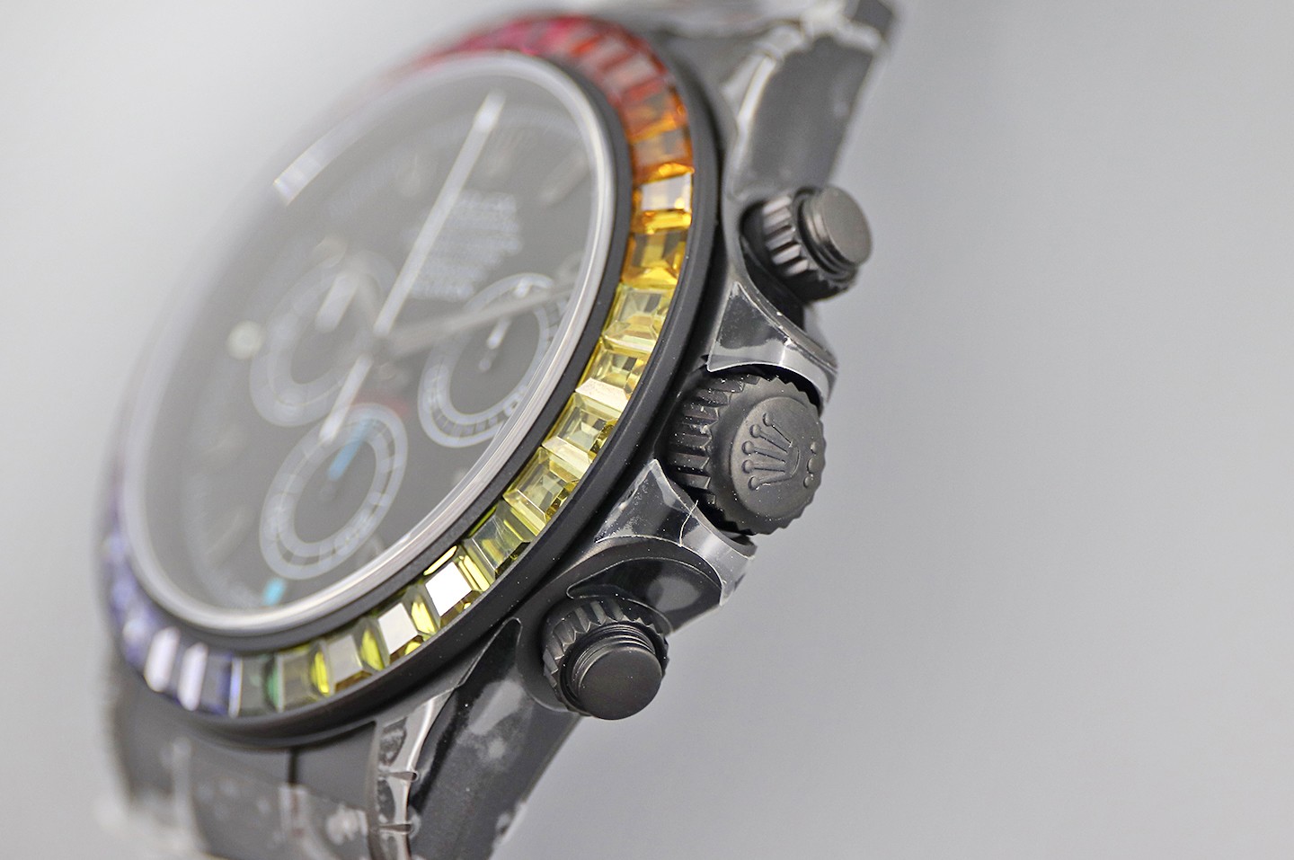 Rolex Daytona Ice Randy - Rainbow Diamonds Modified - Black(1:1 replica) - Top club