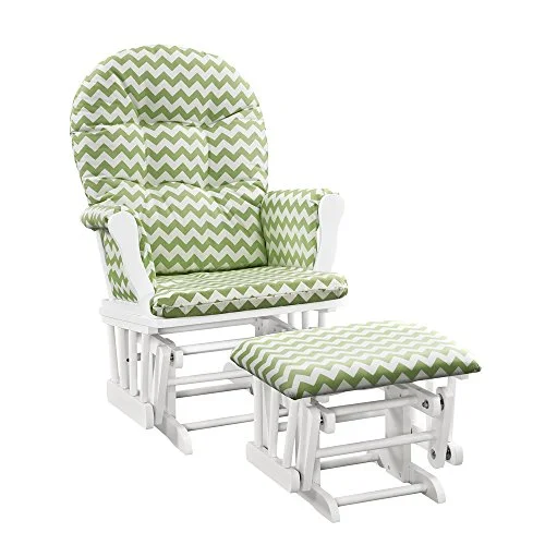 Angel Line Windsor Glider and Ottoman, Natural Finish with Gray Cushions - Image 37