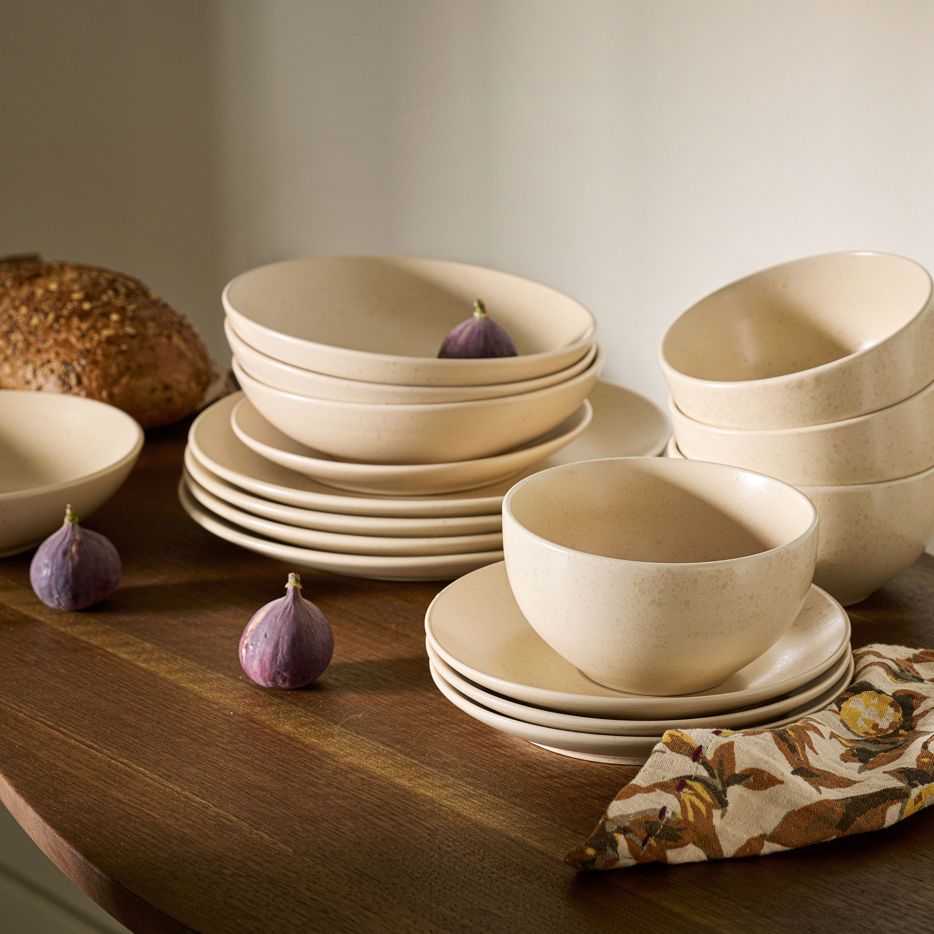 Blokker Pebbled Serviesset 24-delig - Beige