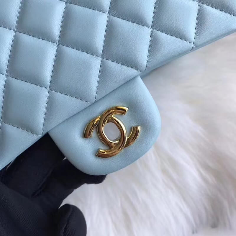 Replica Chanel 1112 Tiffany Blue Medium Size 2.55 Lambskin Leather Flap Bag1:1High-quality replica