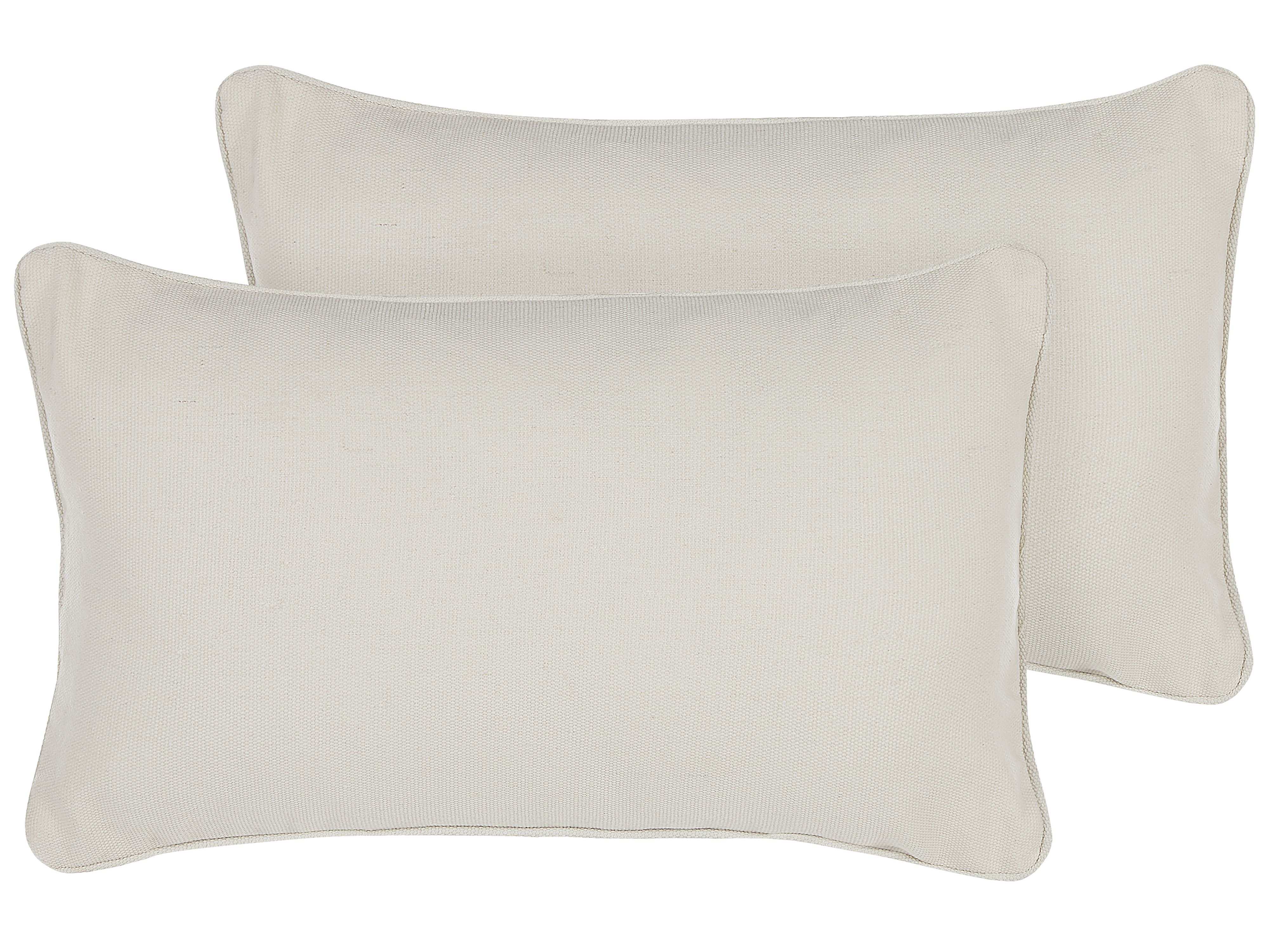 Set of 2 Decorative Cushions HELIOTROPE 30 x 50 cm White Solid
