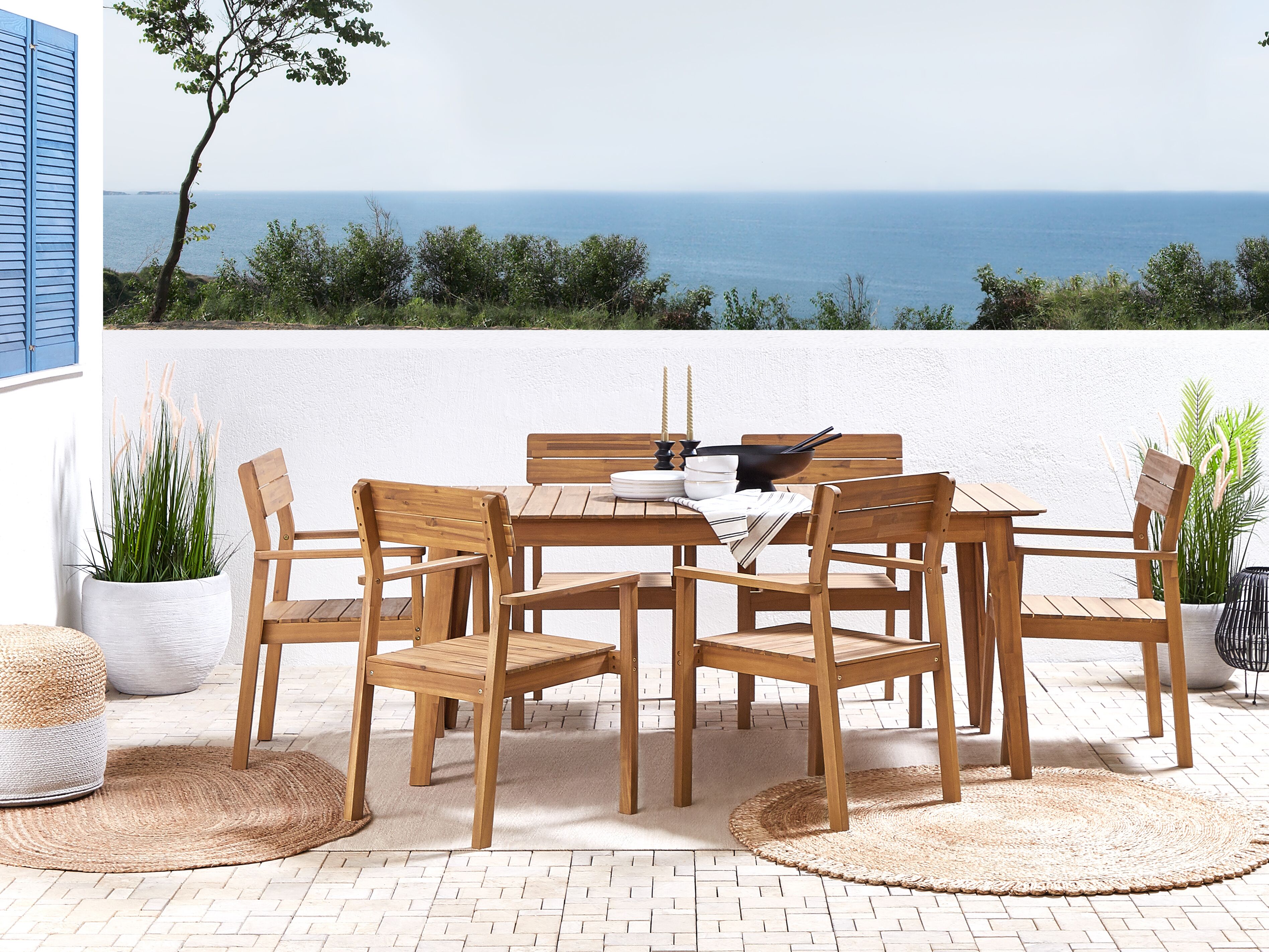 Garden Dining Table FORNELLI 180 cm 90 cm Acacia Wood Brown