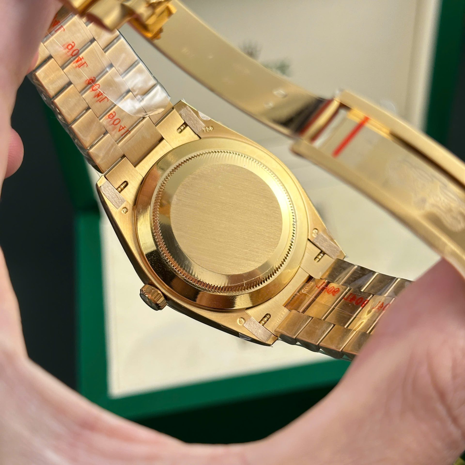 Rolex Day-Date 228238 Replica Watch Yellow Dial President Strap AR Factory 40mm - Top club