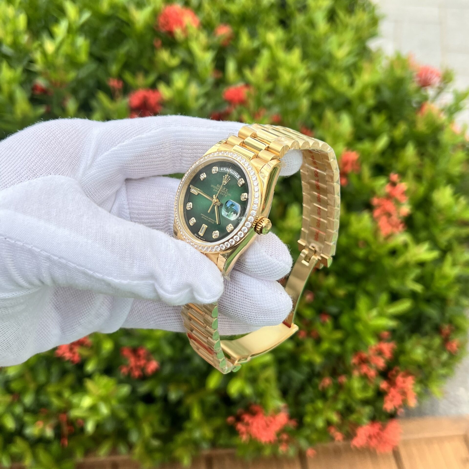 Rolex Day-Date 128348RBR Ombre Green Dial Replica Watch EW 36mm - Top club