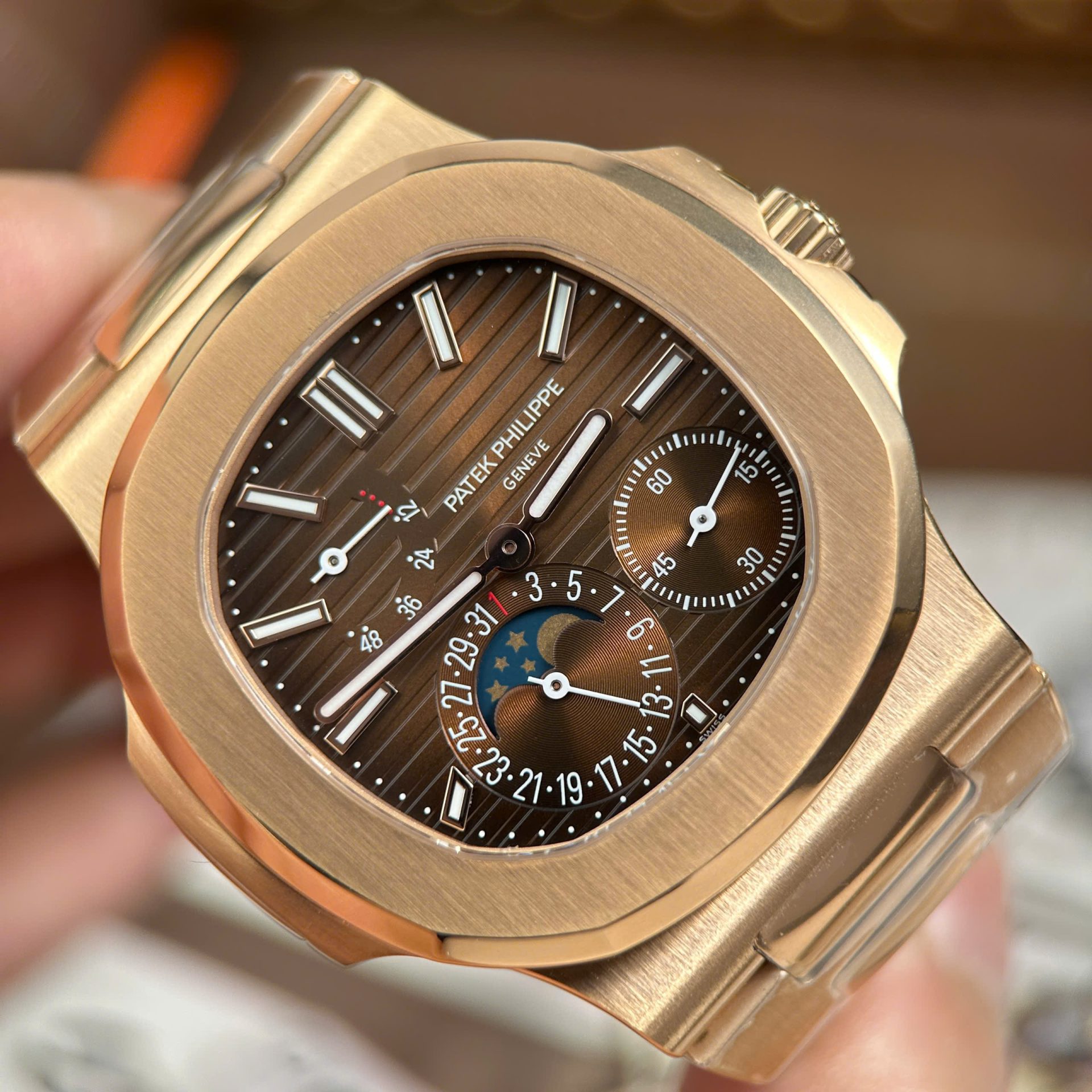Patek Philippe Nautilus 5712R Knock Off Watches Brown Dial Metal Wire PPF Factory Version 3 40mm - Top club