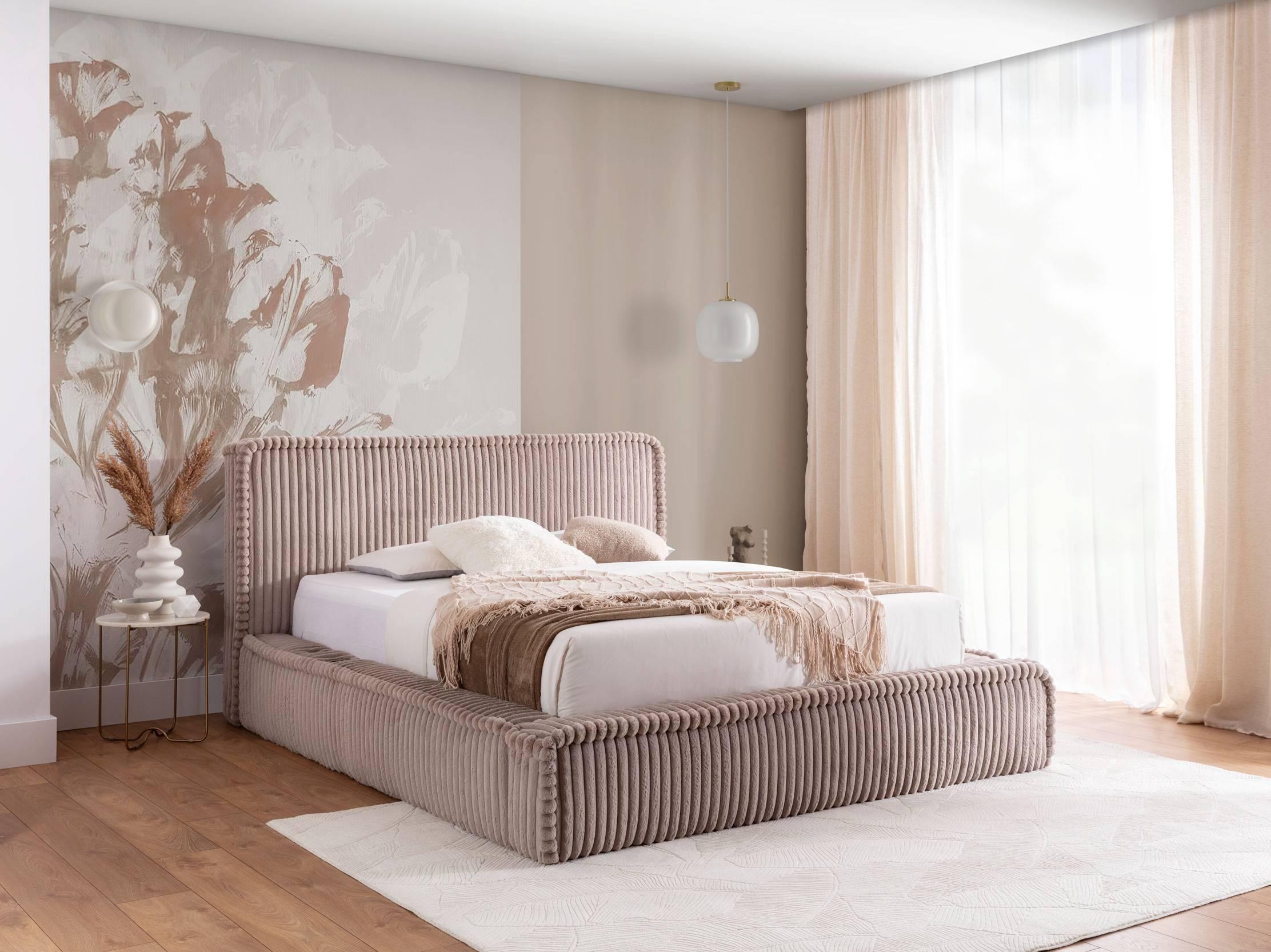 Blokker Ruffle Bedframe - 160 x 200 cm - Taupe