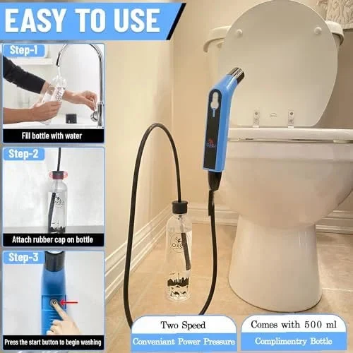 Orca Portable Electric Travel Bidet Bottle Handheld Personal Sprayer