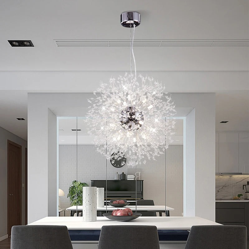 BloomLuxe – Paardenbloem Kristallen Kroonluchter in Elegant Design