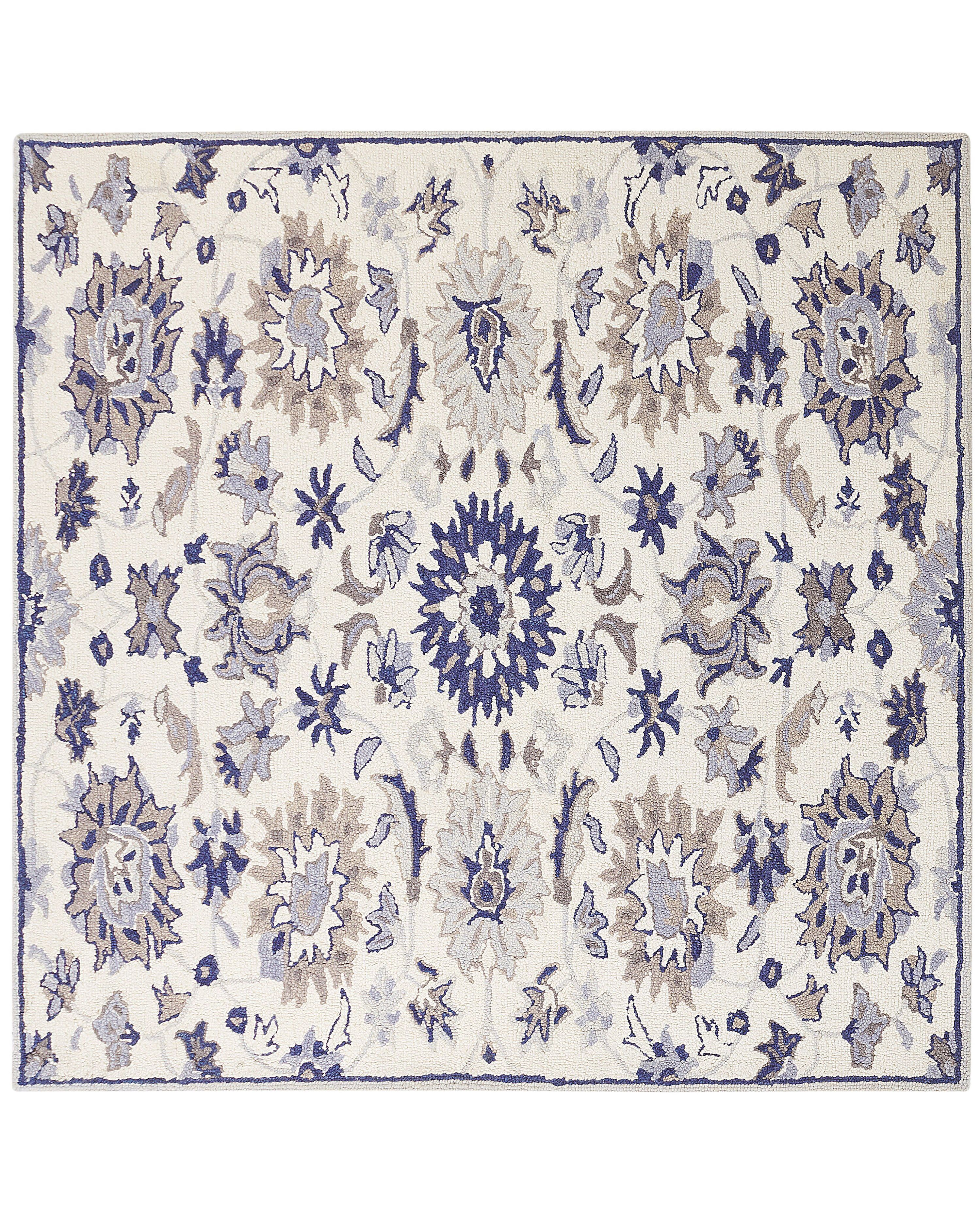 Rug KUMRU Beige 200 x 200 cm Wool