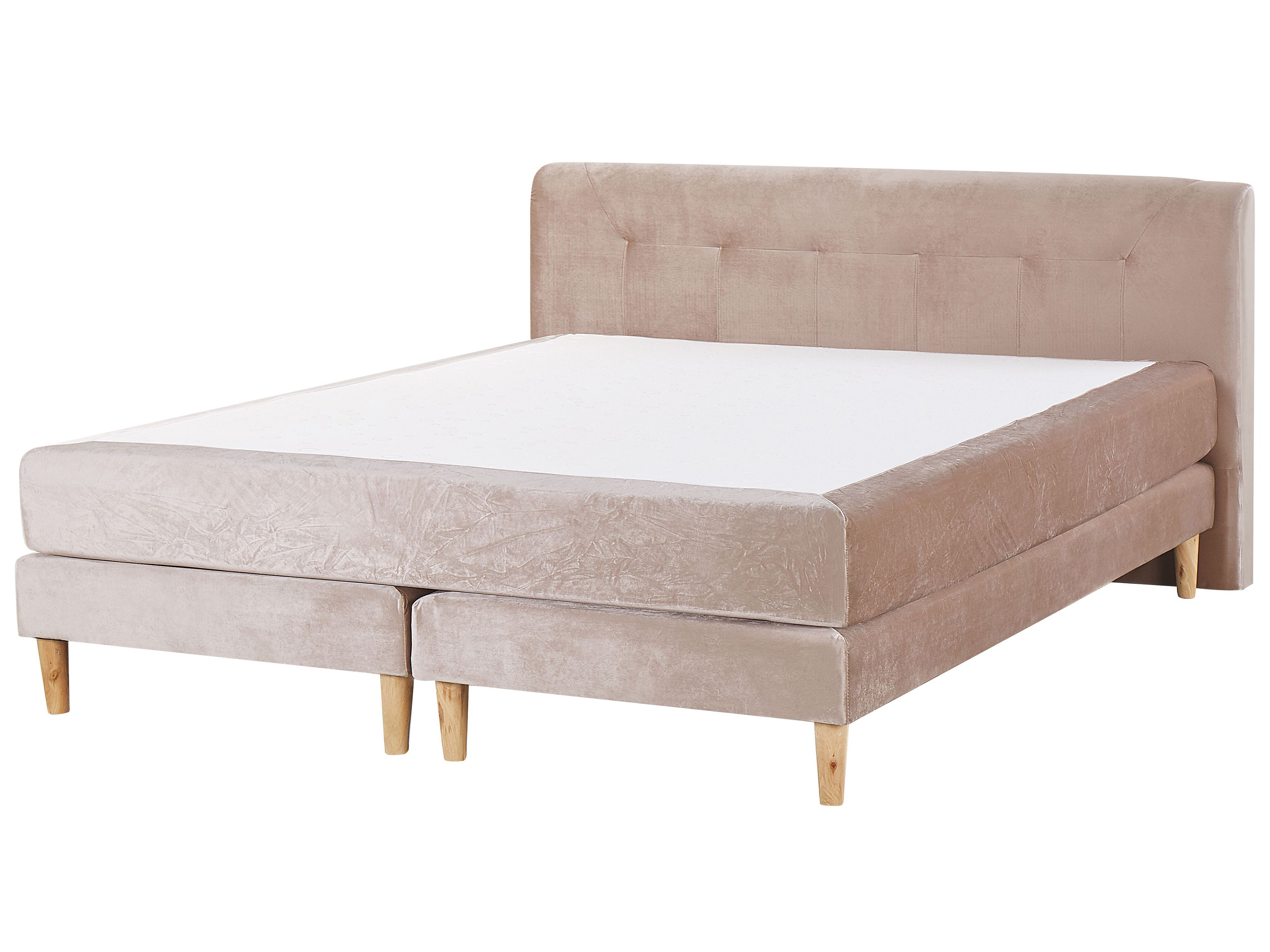 Divan Bed Velvet MARQUISE 180 x 200 cm (EU Super King) Beige