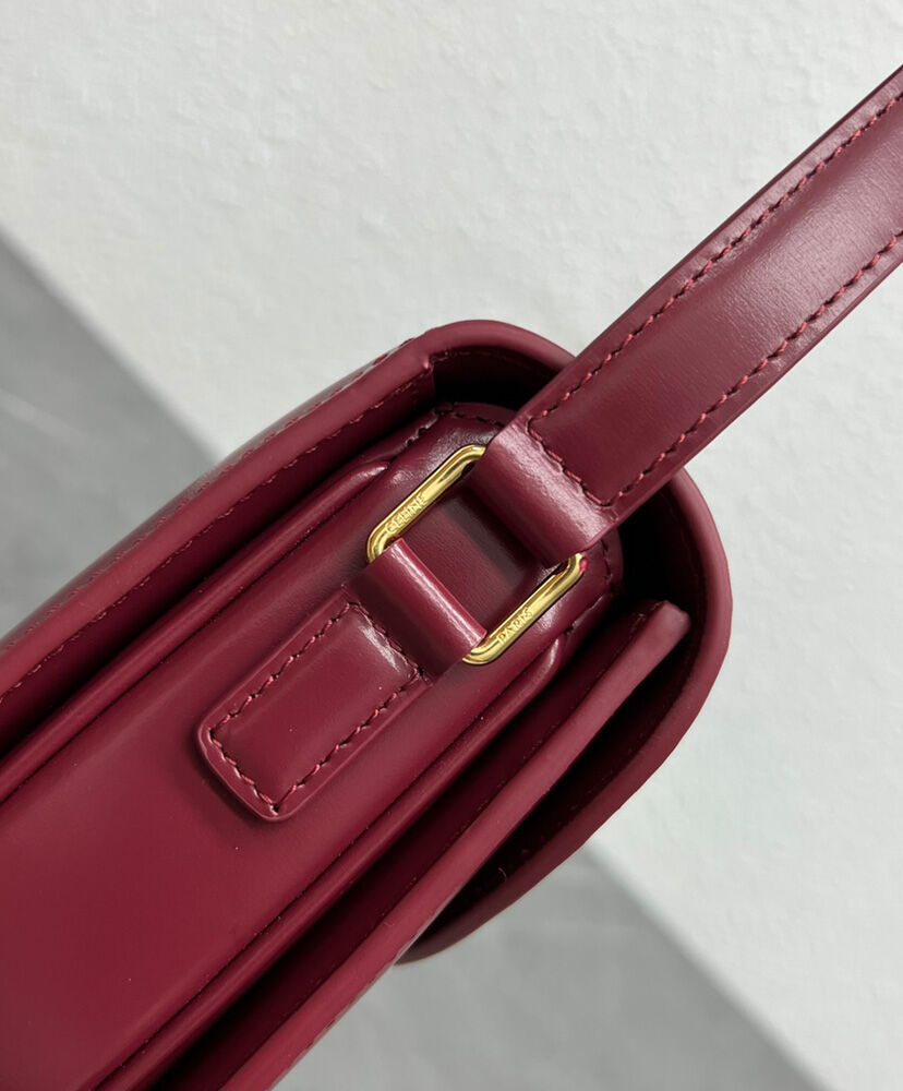 Celine Teen Besace Triomphe In Shiny Calfskin Red1:1High-quality replica