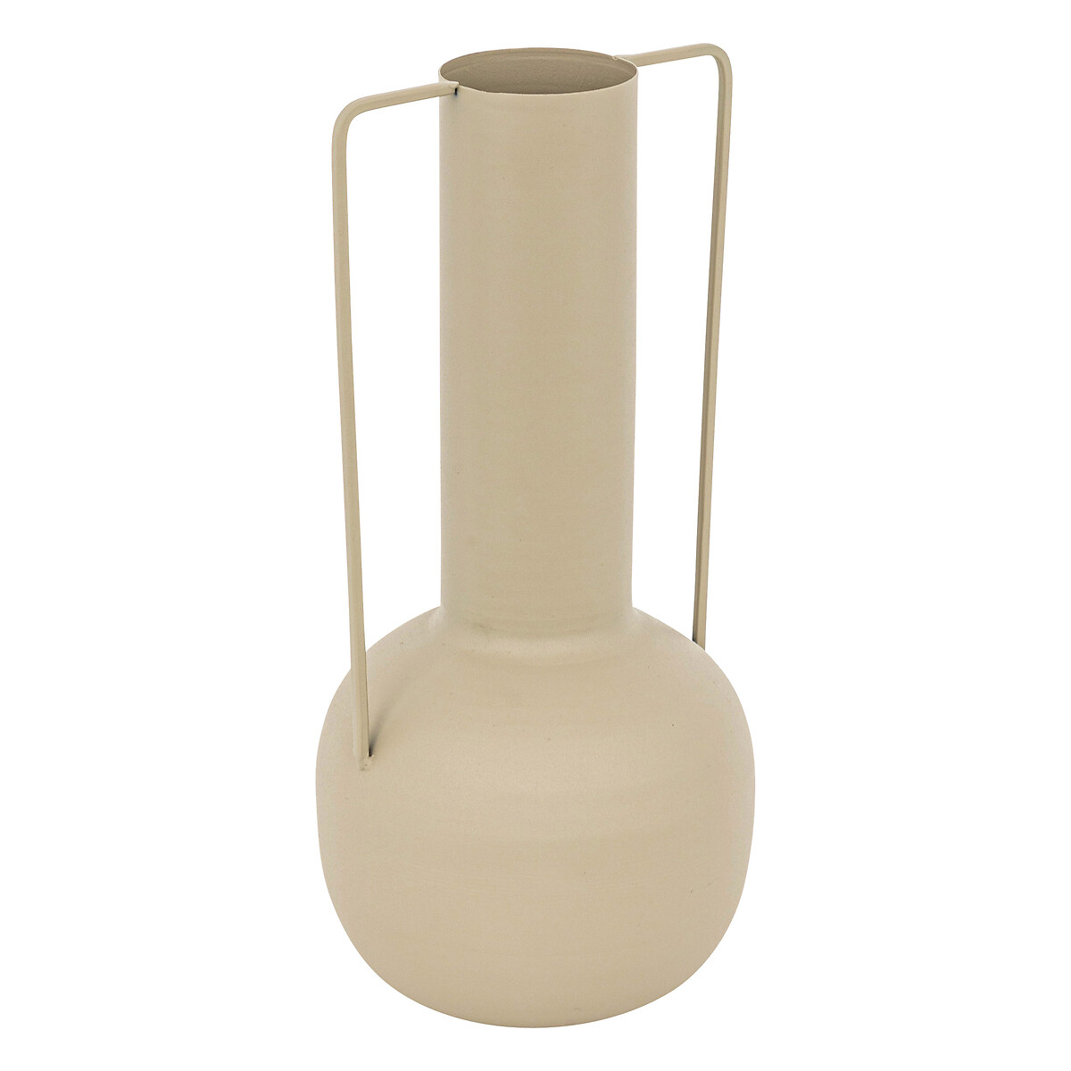 Metal vase "Sylvain" Beige linen, H.29.5 cm