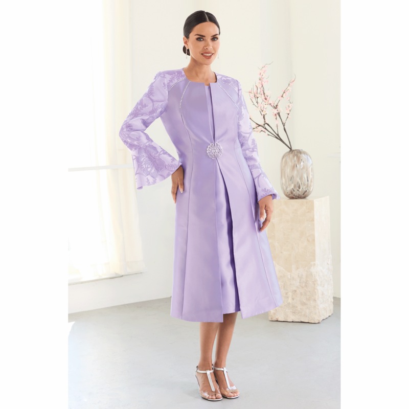 Avianca Lace-Sleeve Jacket Dress - MIDNIGHT VELVET CATALOG