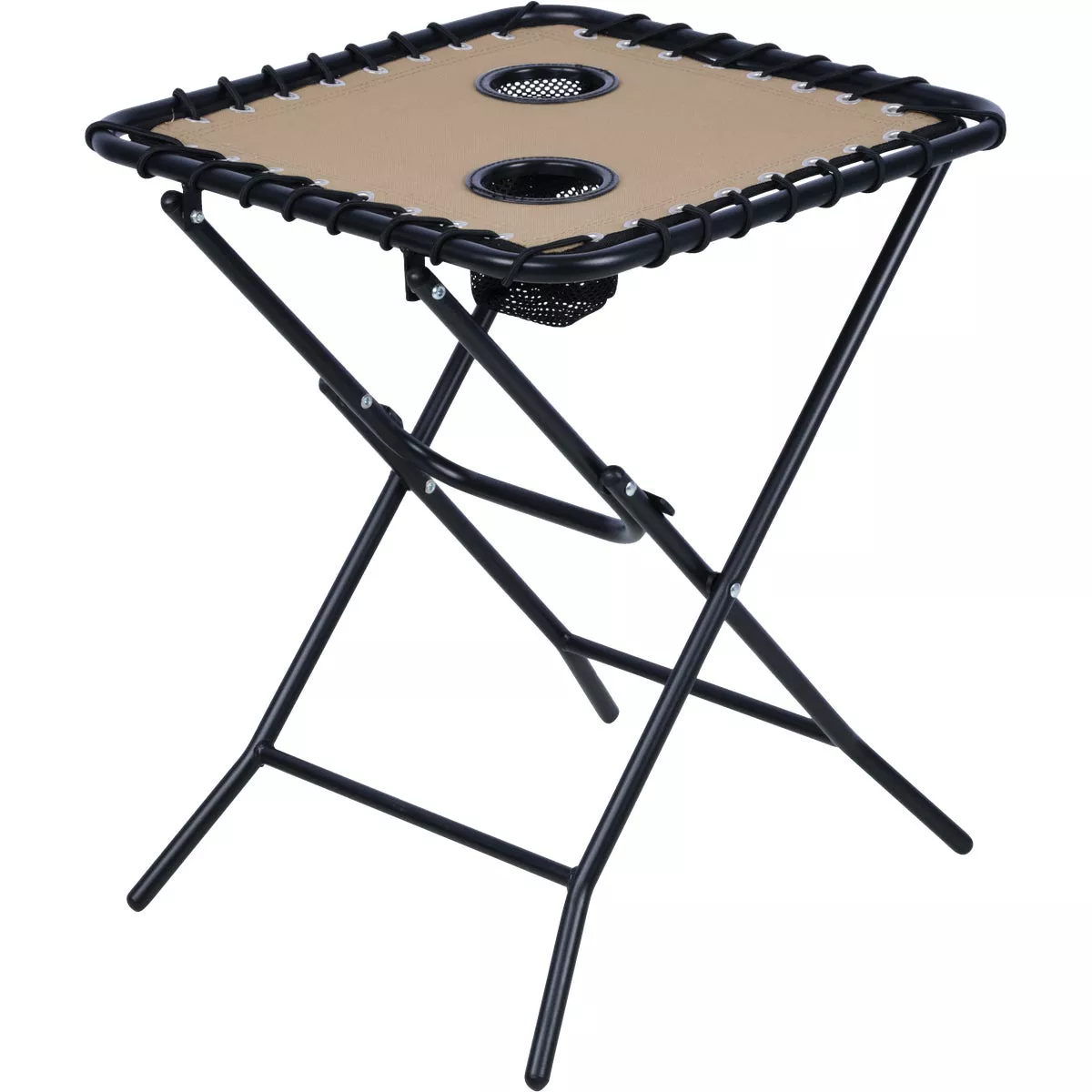 Outdoor Expressions Tan 18 In. Square Steel Folding Side Table