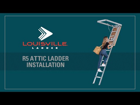 Louisville Everest 10 Ft. to 12 Ft. 22-1/2 In. x 63 In. Aluminum Attic Stairs, 375 Lb. Load