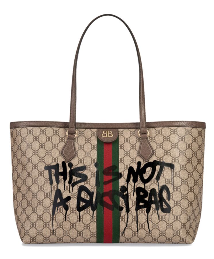 Balenciaga Hacker Graffiti Large Tote Bag Dark Coffee - Replicaclubs