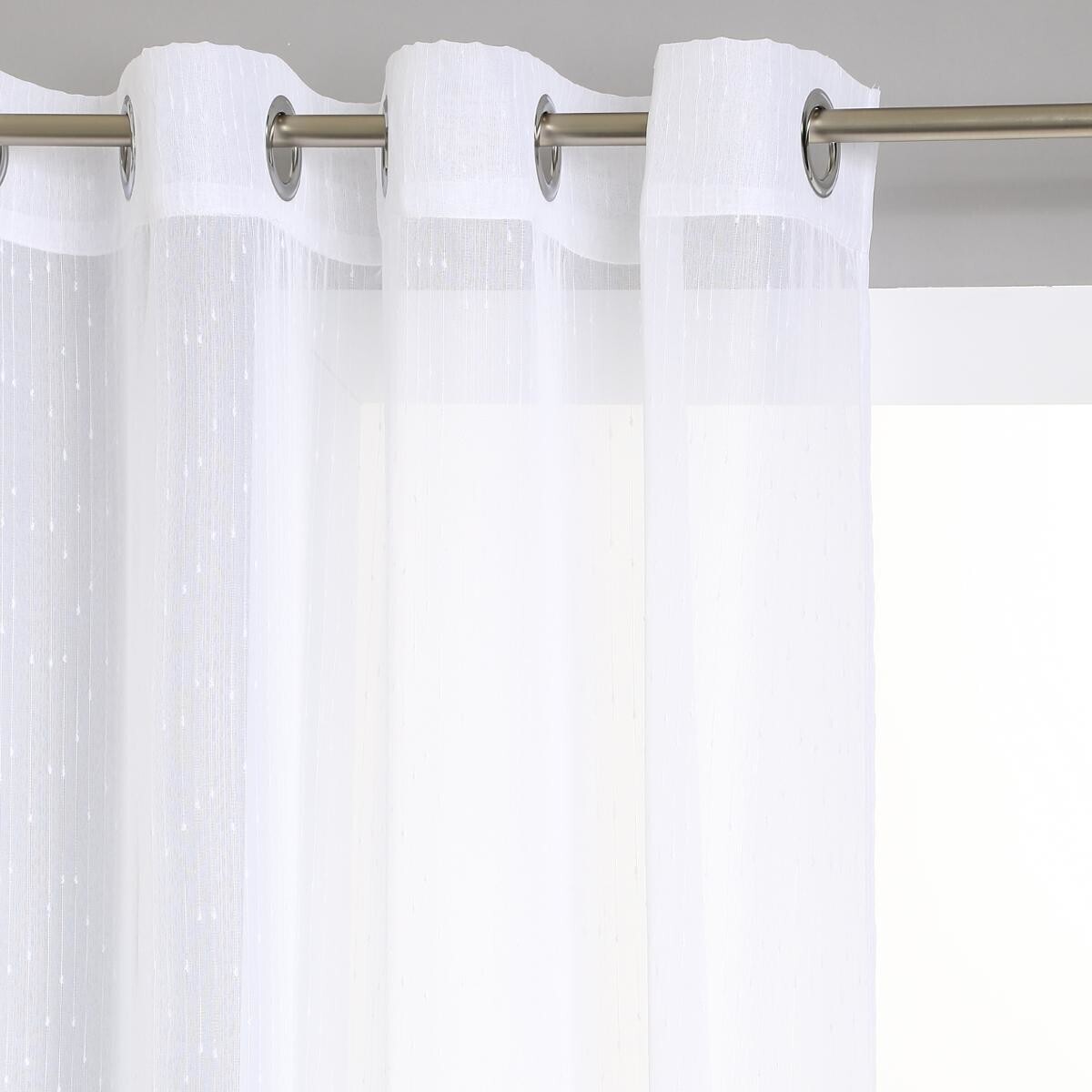 Sheer curtain striped White, 140x240 cm