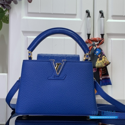 Royal Blue Pebbled Leather Mini Top Handle Handbag1:1High-quality replica