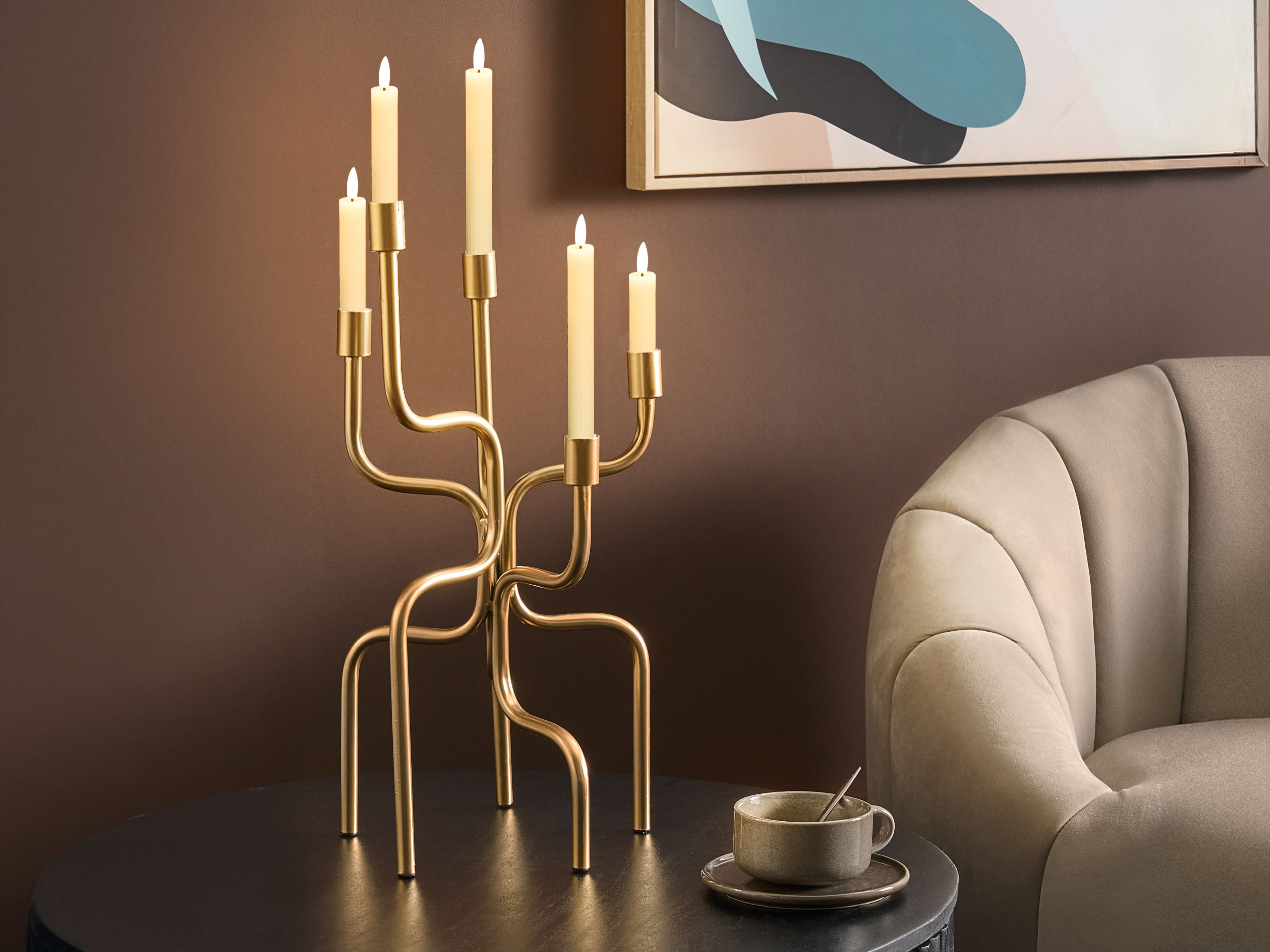 Set of 6 LED Candles SAPHIR 24 cm Off-White