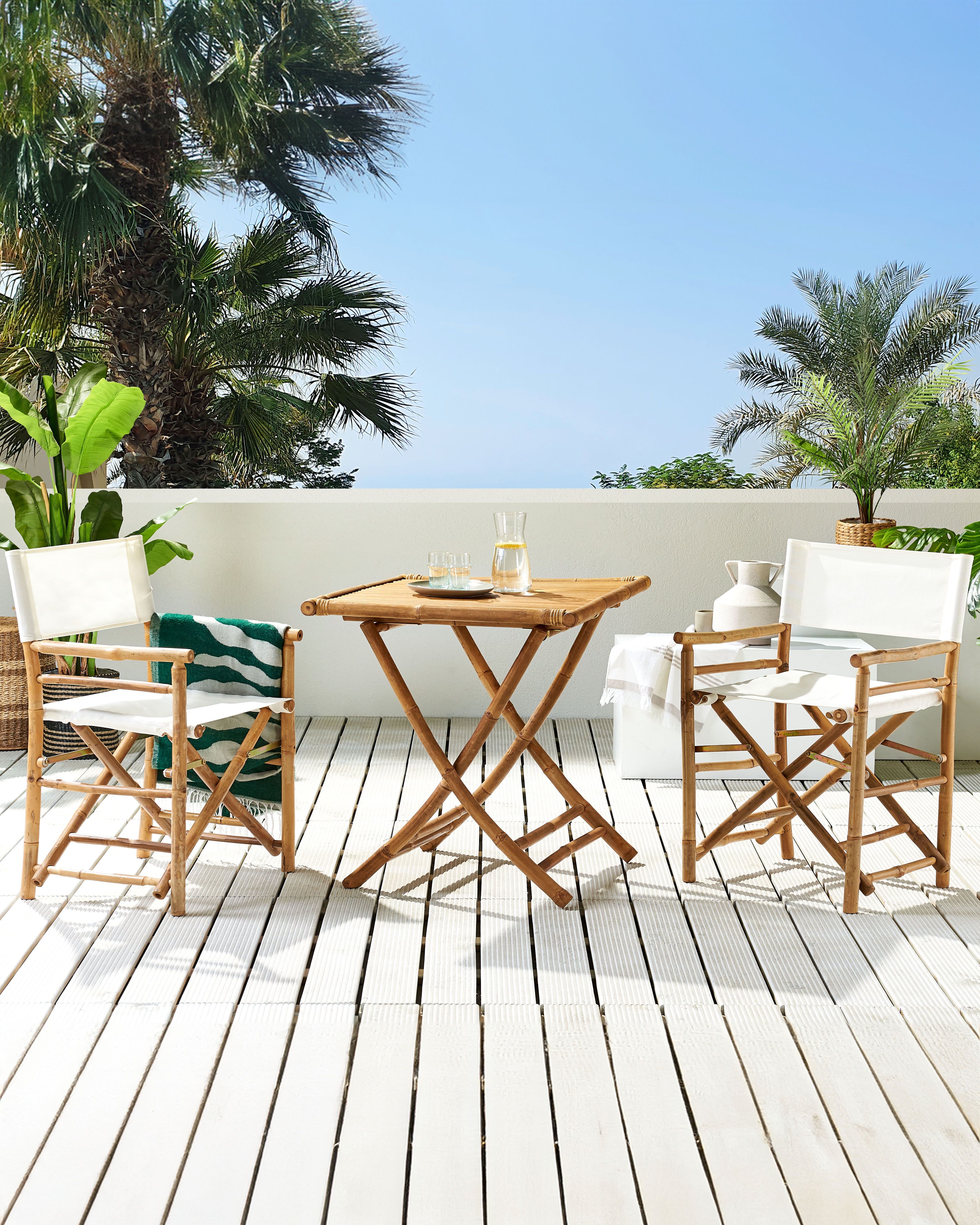 Set of 2 Garden Chairs MOLISE Bamboo Brown