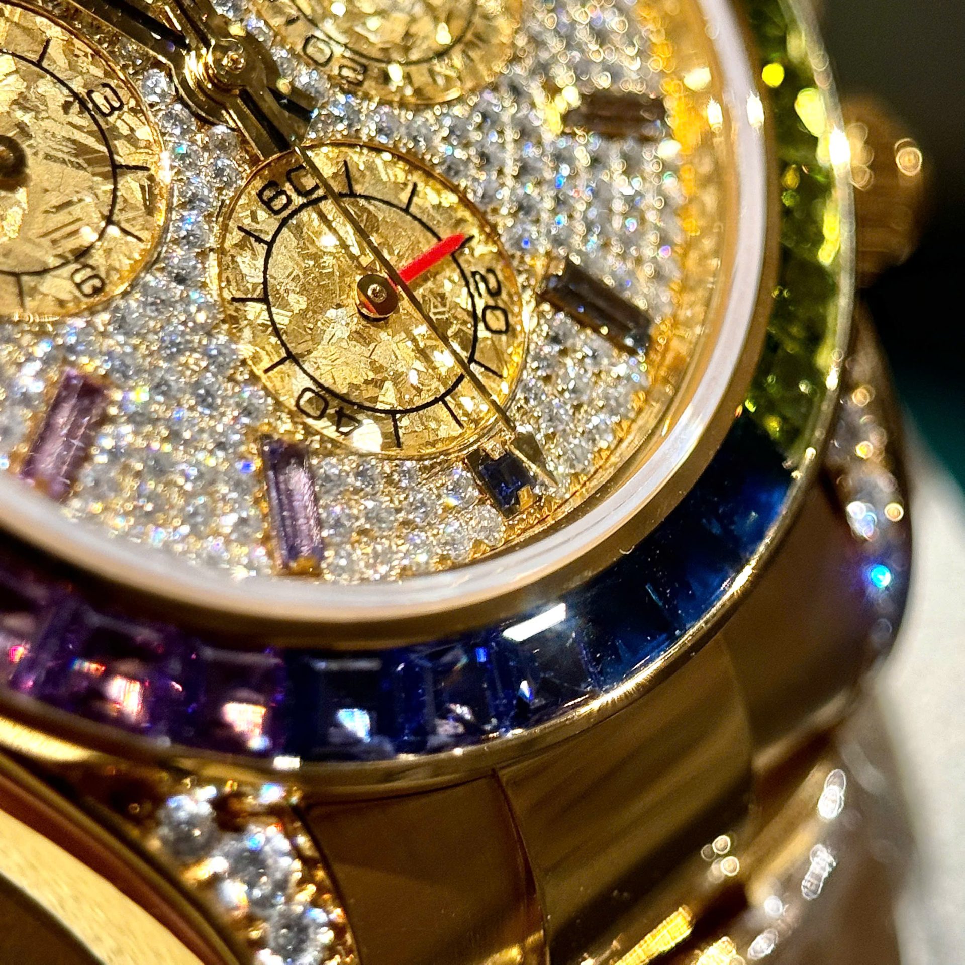 Rolex Daytona 116598RBOW Refined Moissanite   Synthentic Gemstone 18K Gold Wrapped 40mm - Top club
