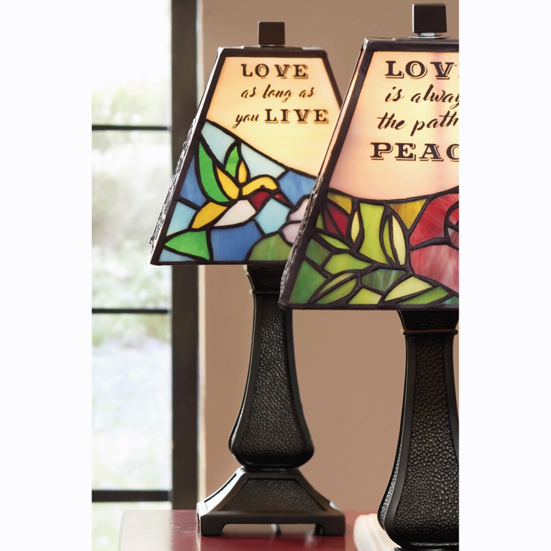 Stained Glass Sentiments Lamp - MIDNIGHT VELVET CATALOG