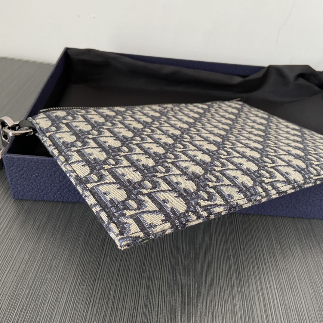 Oblique Jacquard A5 Pouch Beige For Women‎ 10.5 in/26.5cm CD 2ESCA338YSE_H05E1:1High-quality replica