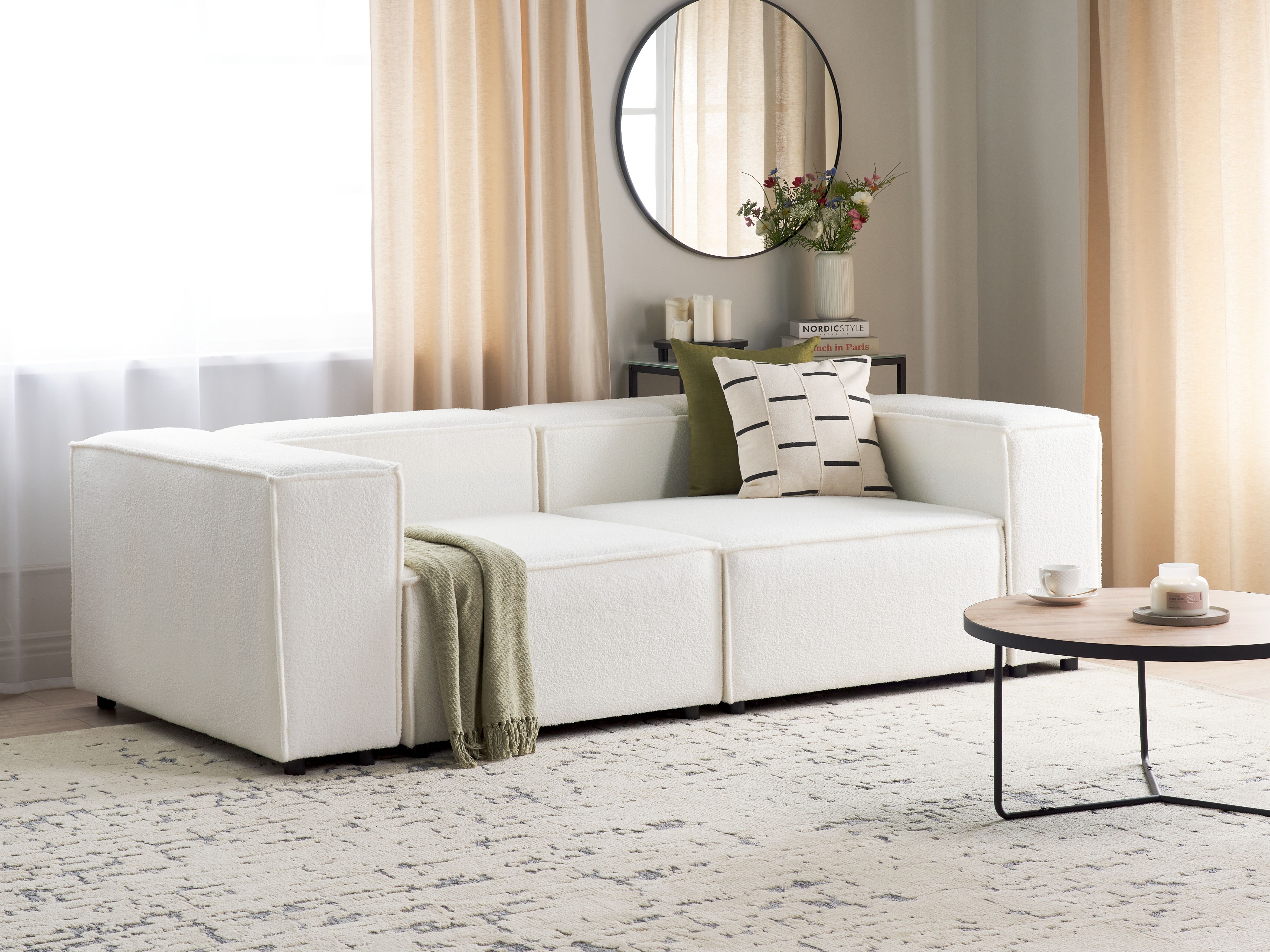 Modular Sofa 2 Seater APRICA Boucle Off-White