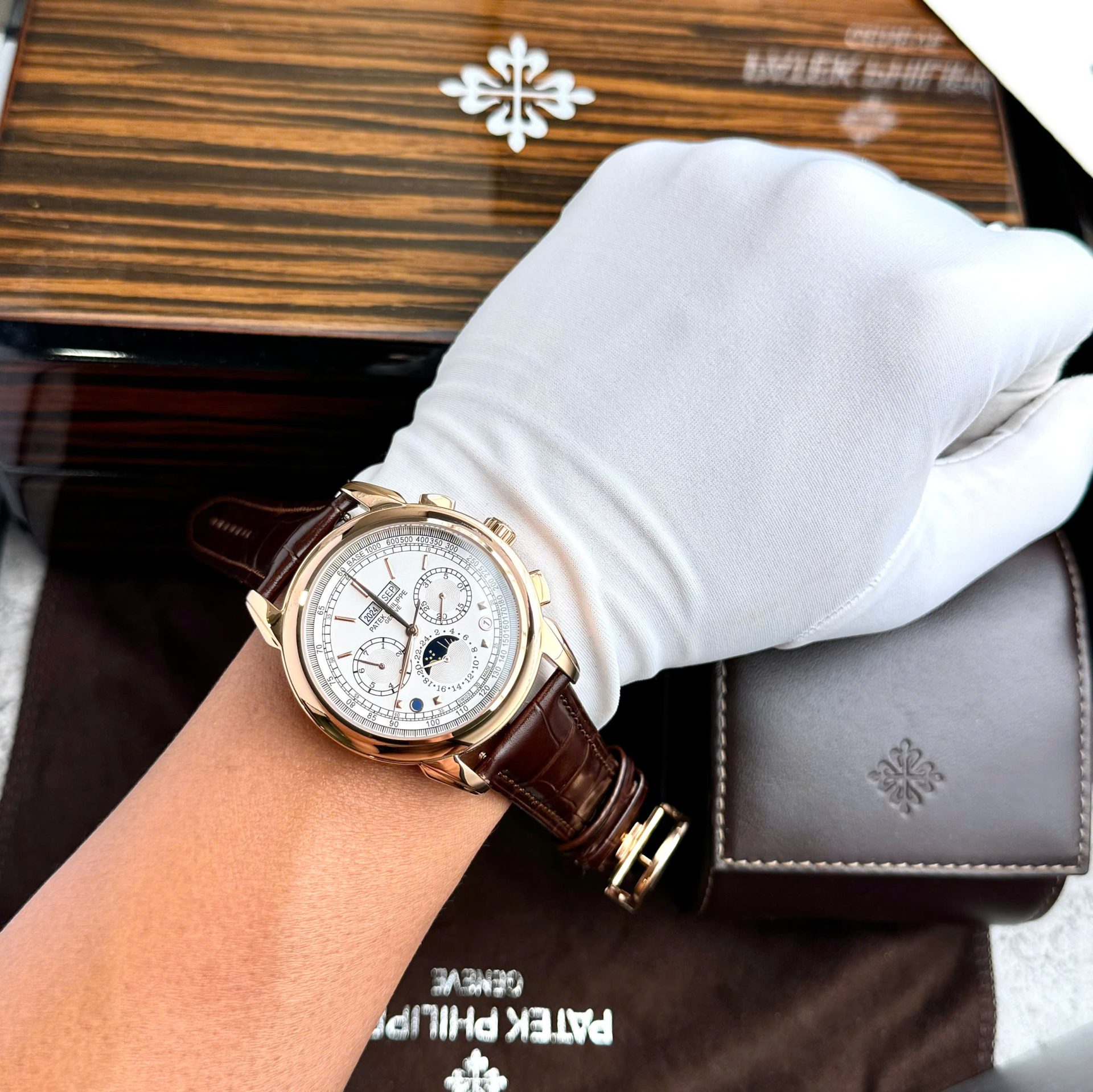 Patek Philippe Grand Complications 5270 Clone Watches White Dial Leather Strap 41mm - Top club
