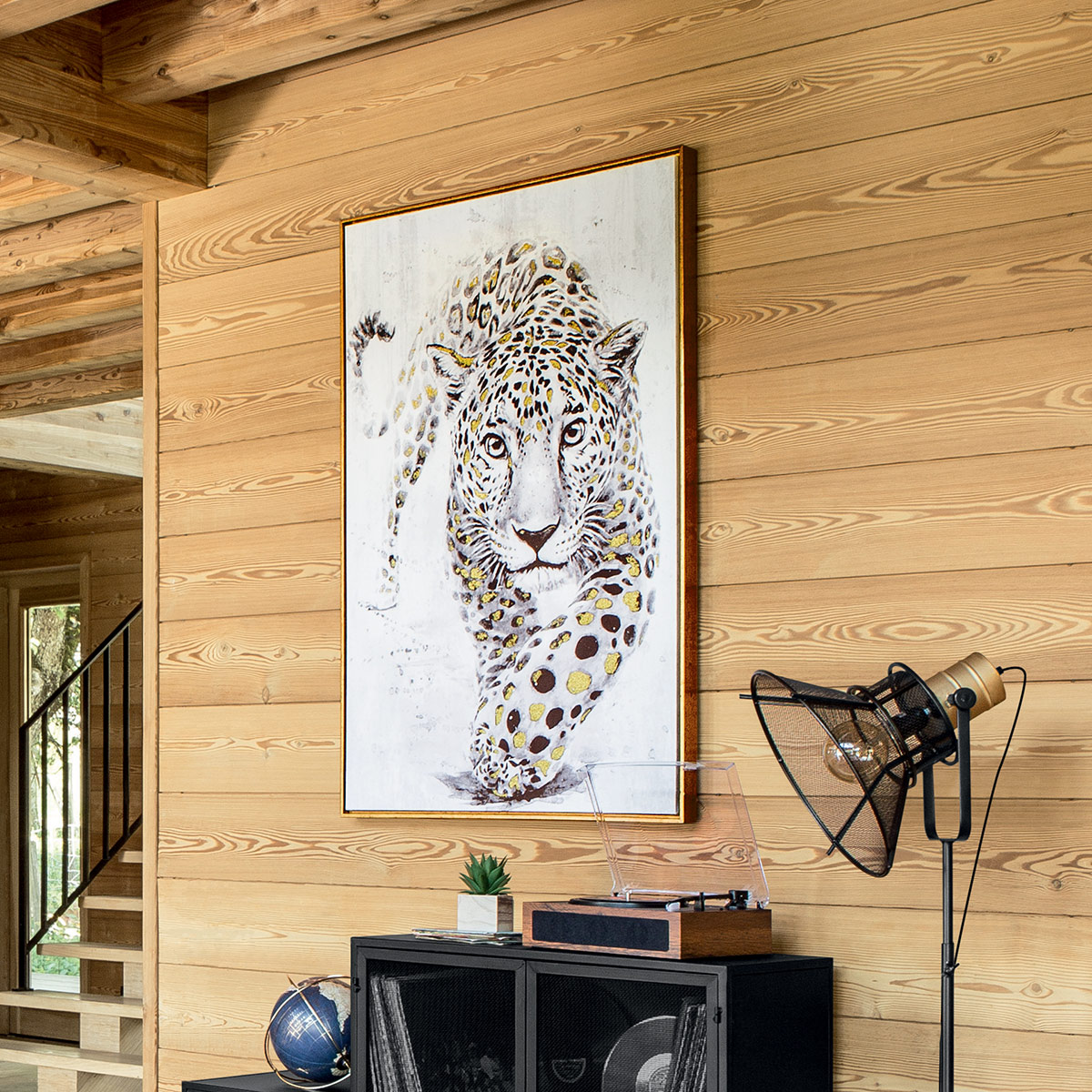 Framed canvas"Animaux" 78x118 cm