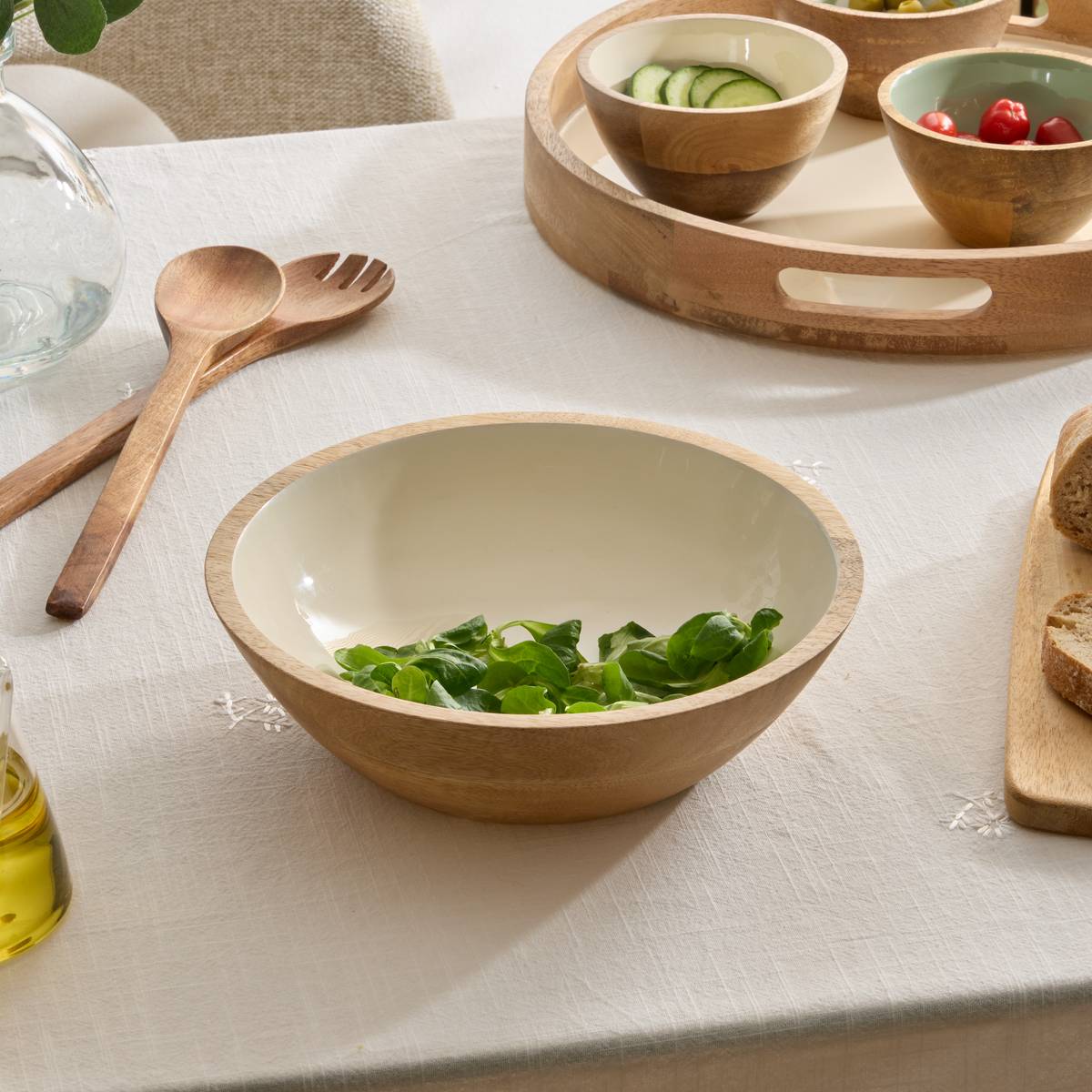 Serving bowl"Inaya" Mango Wood, D.19 cm