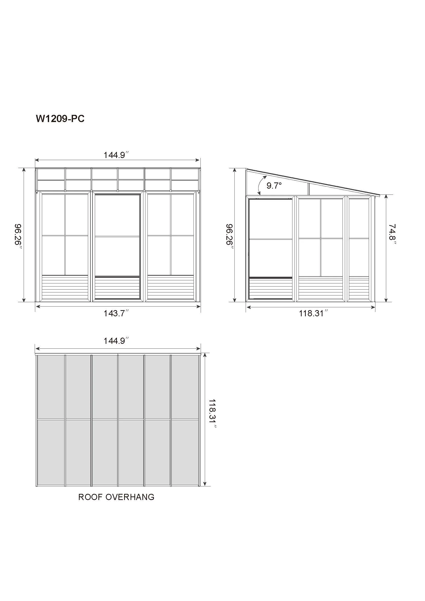 Gazebo Penguin Florence 10�?x 12�?Wall-Mounted Gazebo, Heavy-Duty Aluminum Frame with UV Protection - Image 10