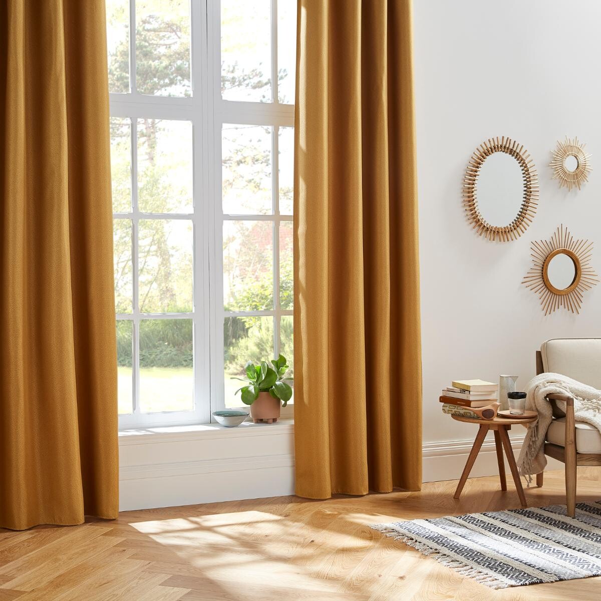 Blackout curtain "Elena" Mustard yellow, 140x260 cm
