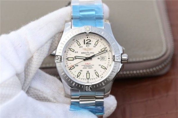 Replica Breitling Colt Automatic 44mm SS GF White Textured Dial SS Bracelet A2824 - Top club