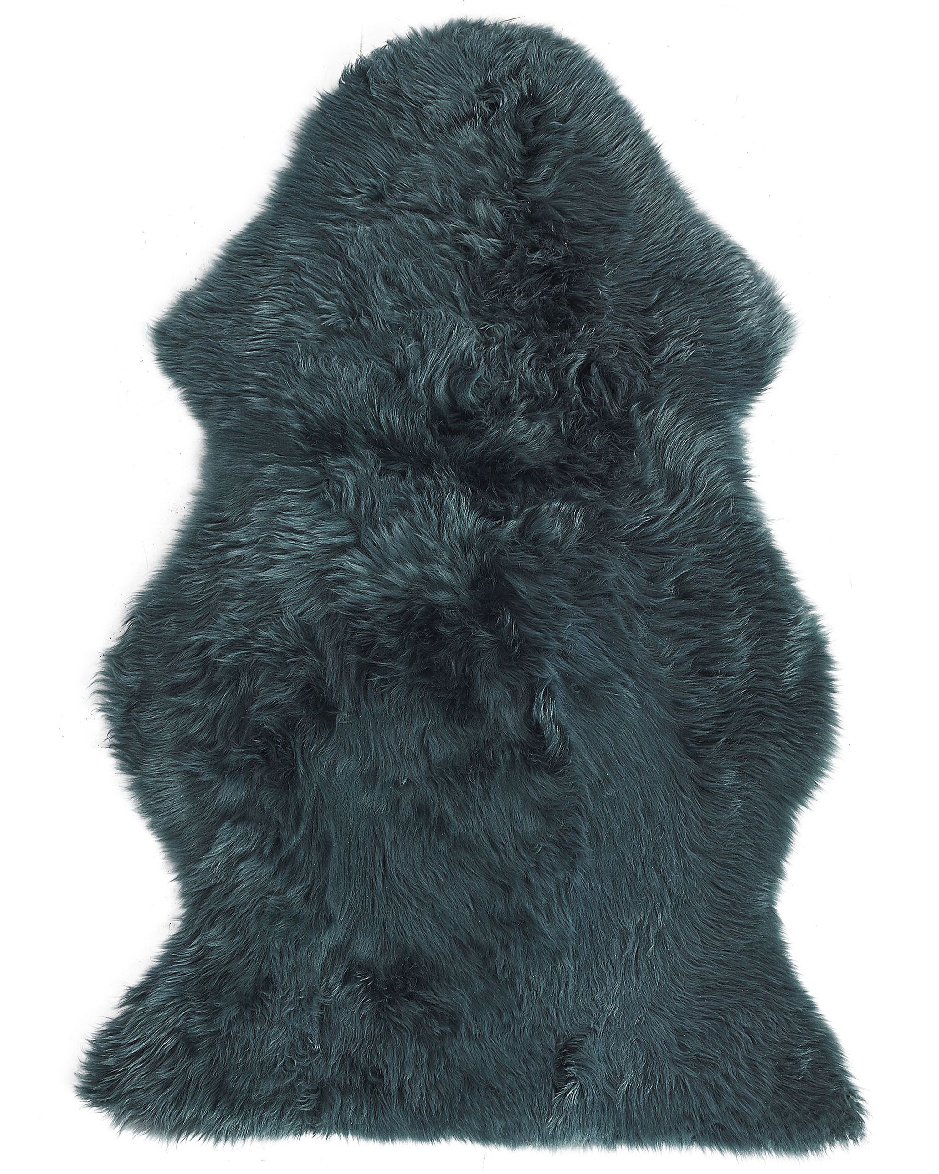 Sheepskin Rug ULURU Dark Green 65 x 110 cm