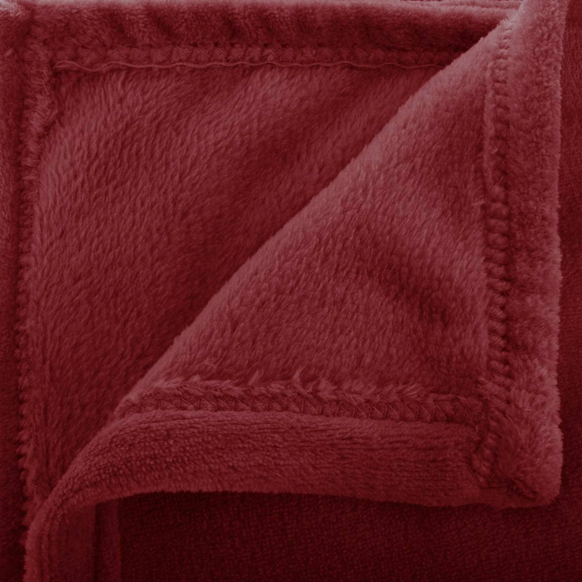 Flannel Throw "Ollis" Garnet Red, 230x180 cm