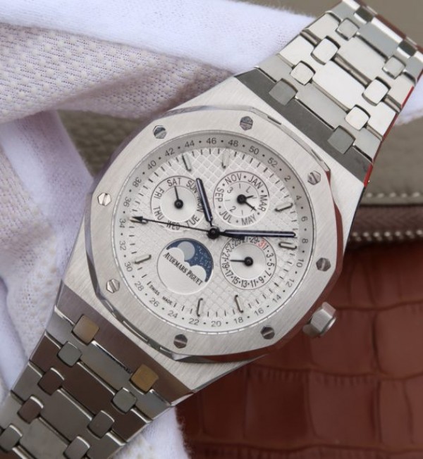 Replica Audemars Piguet JF Royal Oak 41mm 26574 SS White Dial SS Bracelet A5134 - Elite Watch Atelier