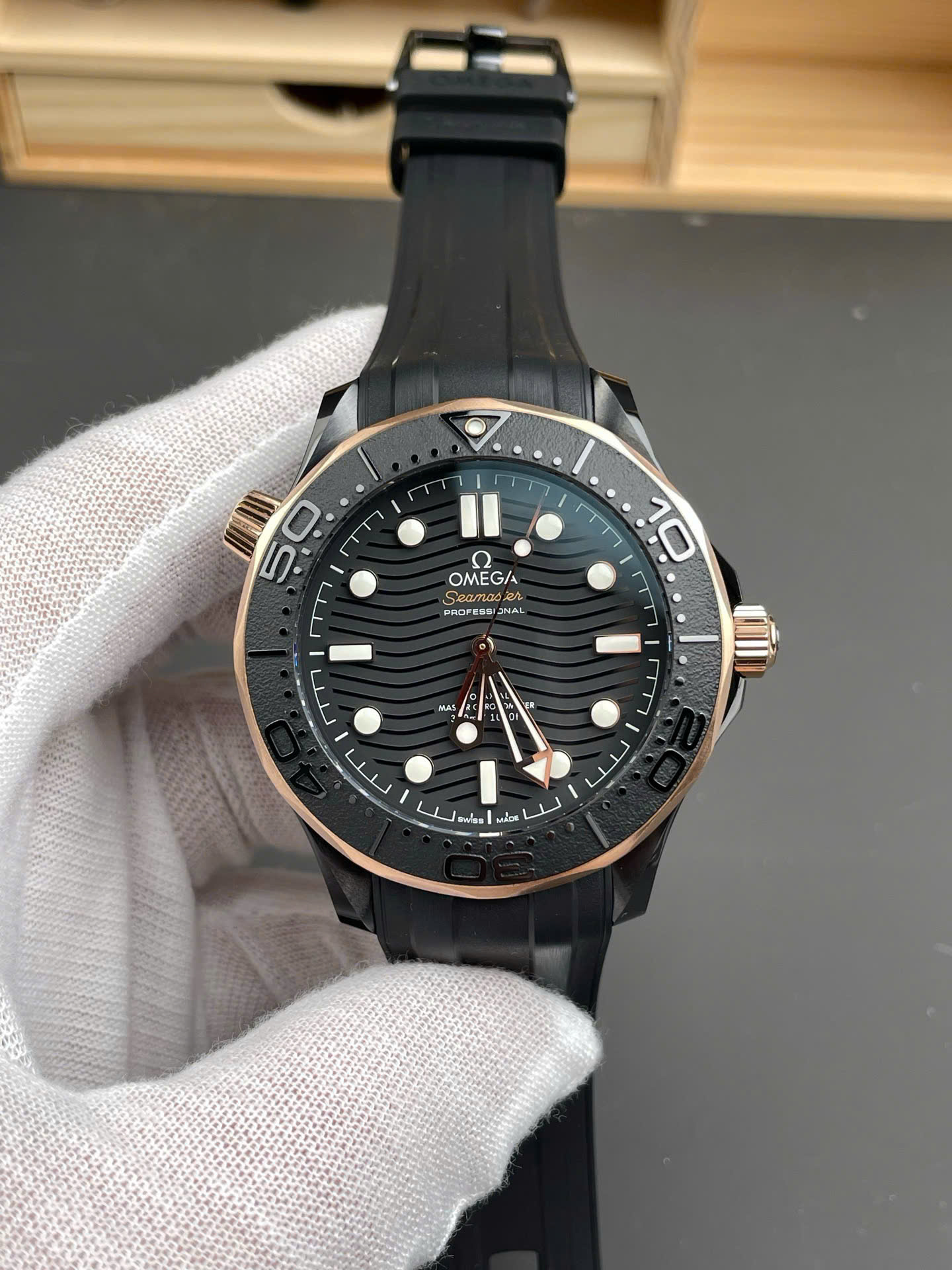 Omega Seamaster Chronometer Black Ceramic Imitation Luxury Watches Best Quality VS Factory 42mm - Top club