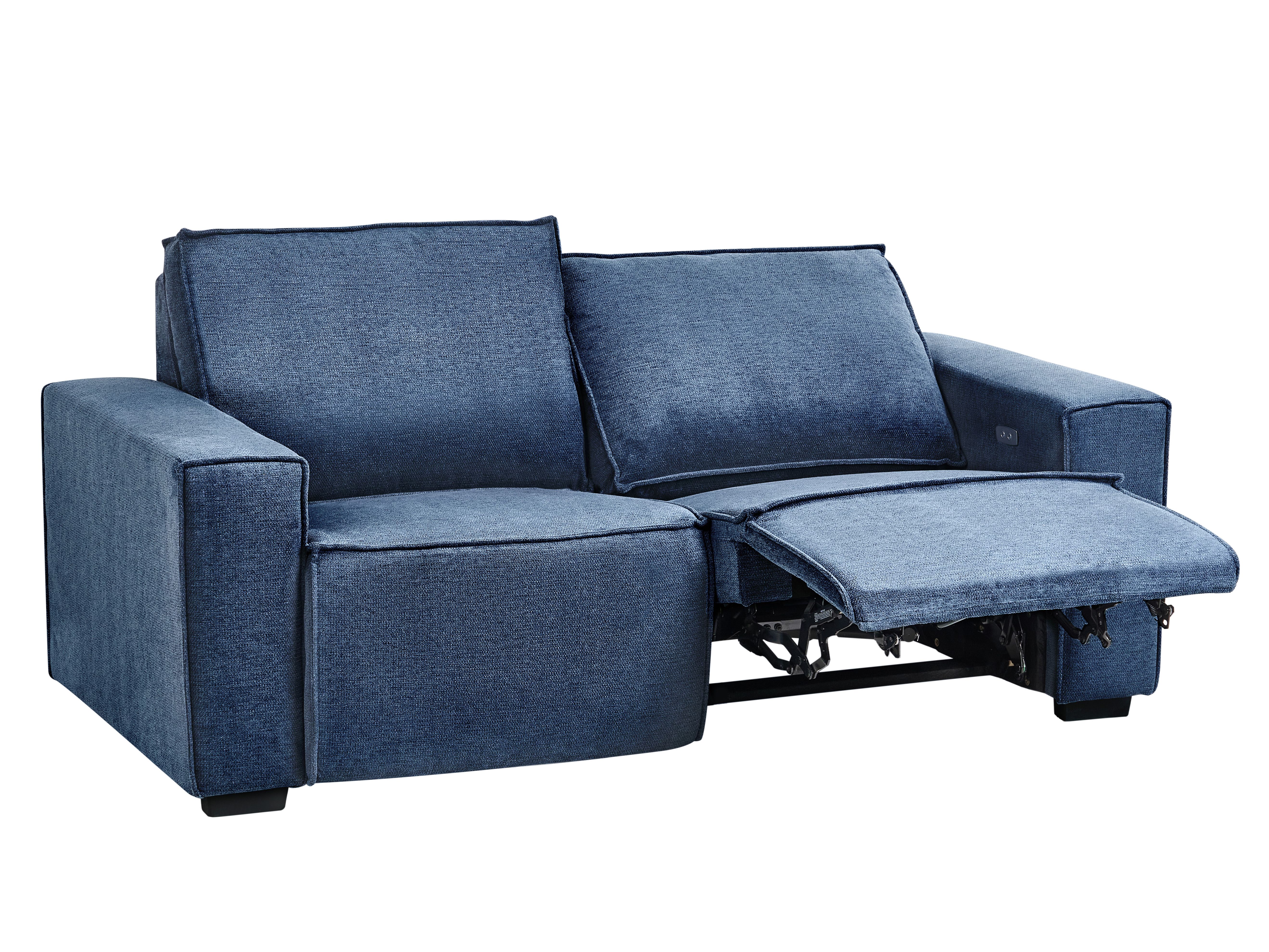 Electric Recliner Sofa 2 Seater NUKARI Fabric Blue