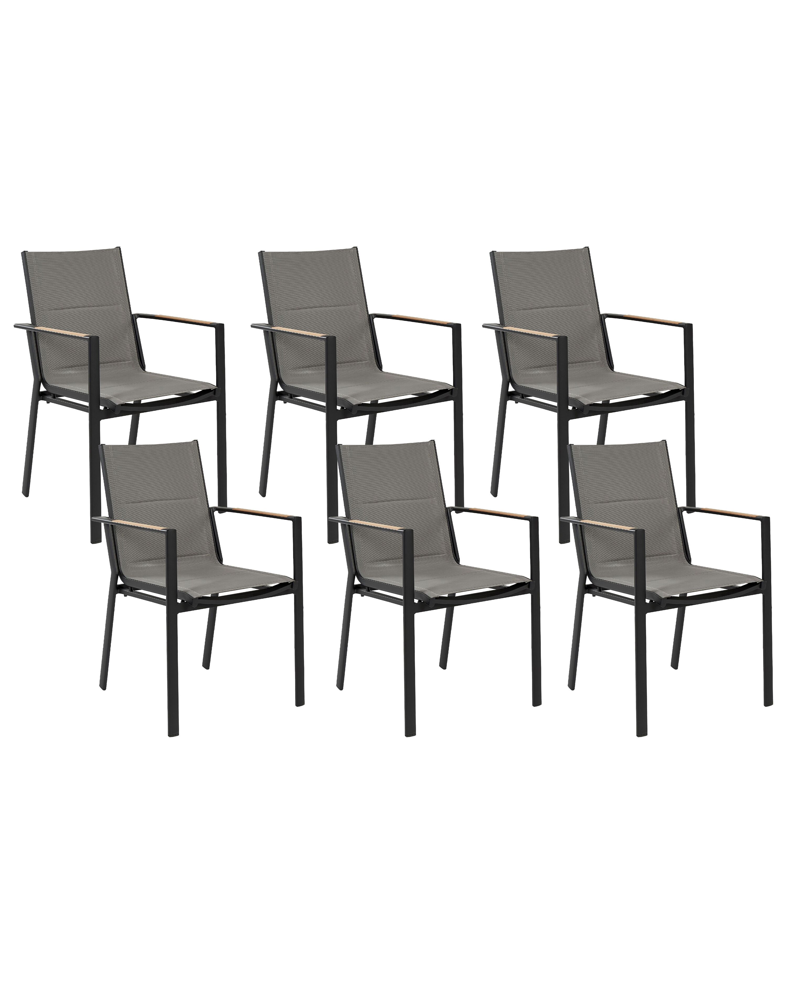 Set of 6 Garden Chairs BUSSETO Metal Black