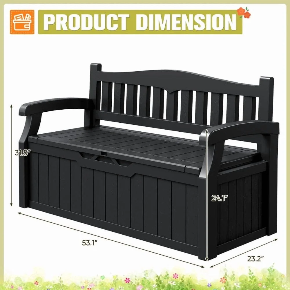 Devoko 82 Gallon Outdoor Storage Bench And Deck Box - Image 3 Devoko 82 Gallon Outdoor Storage Bench And Deck Box - Image 3