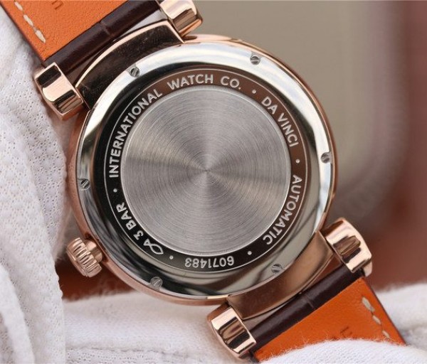 Replica IWC TW Da Vinci RG IW3566 White Dial Black Leather Strap A2892 - Top club