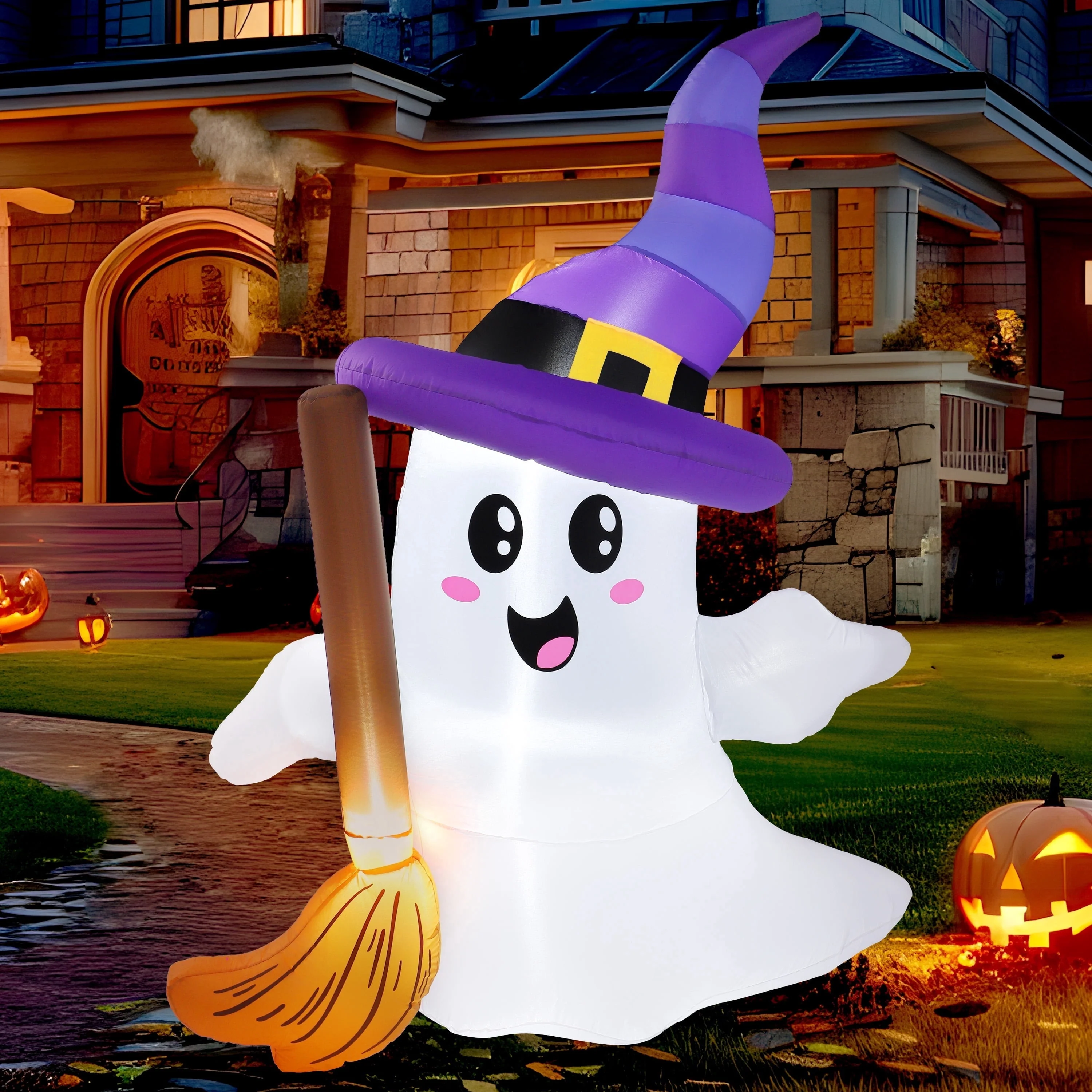 Joyfy 5ft Halloween Inflatables Light up Cute Ghost - Image 6 Joyfy 5ft Halloween Inflatables Light up Cute Ghost - Image 6