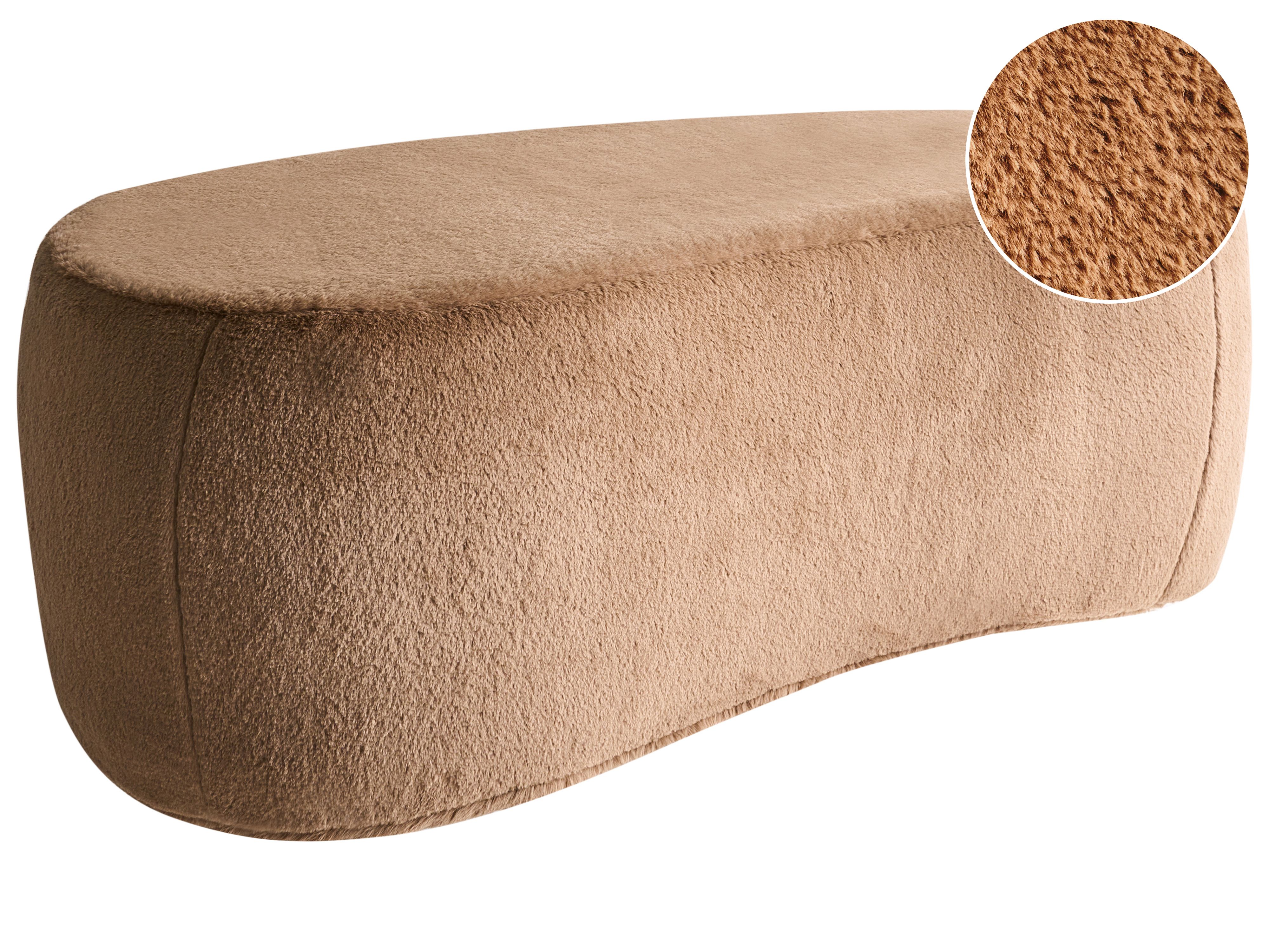 Pouffe BAYARD Faux Fur Light Brown